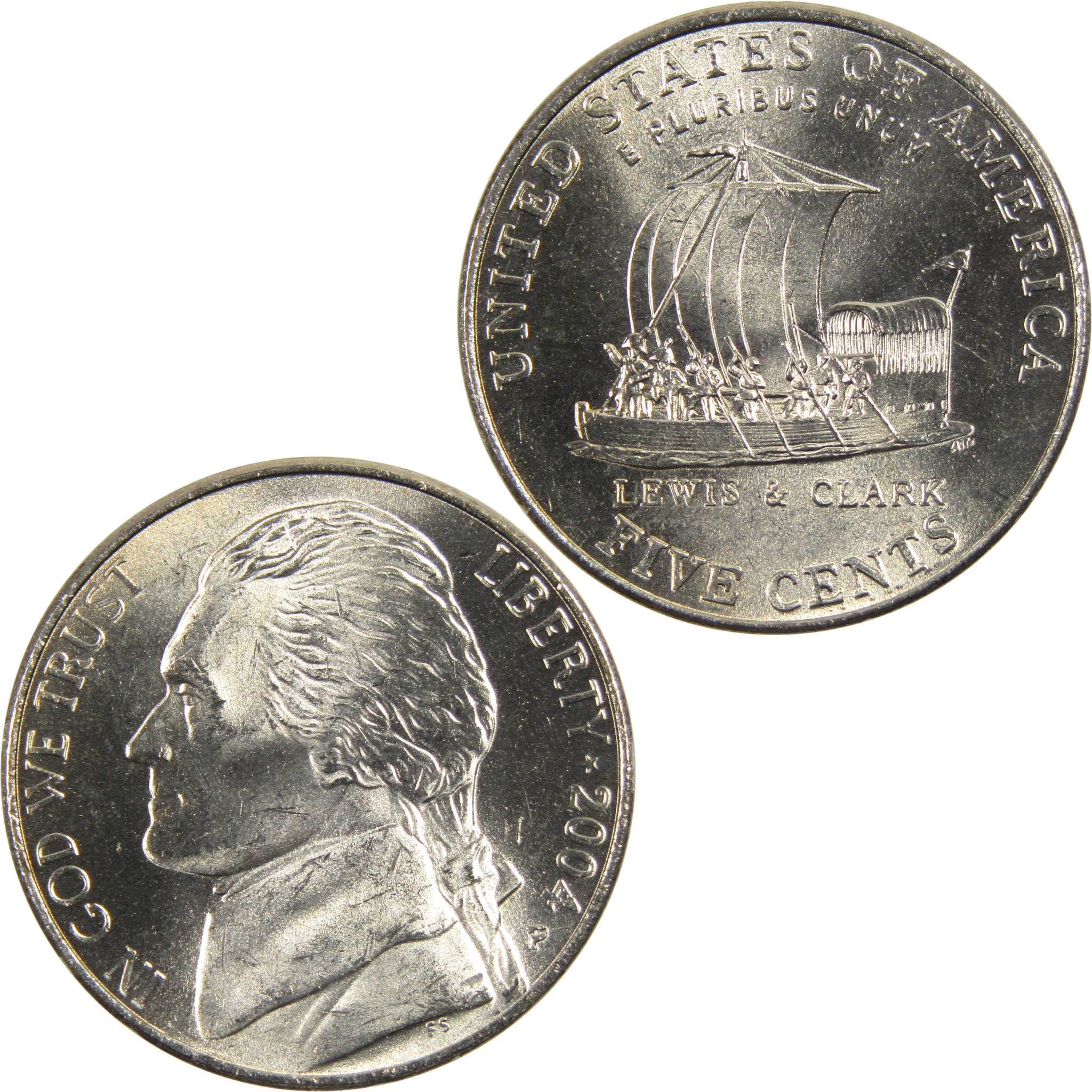 2004 P Keelboat Jefferson Nickel BU Uncirculated 5c Coin