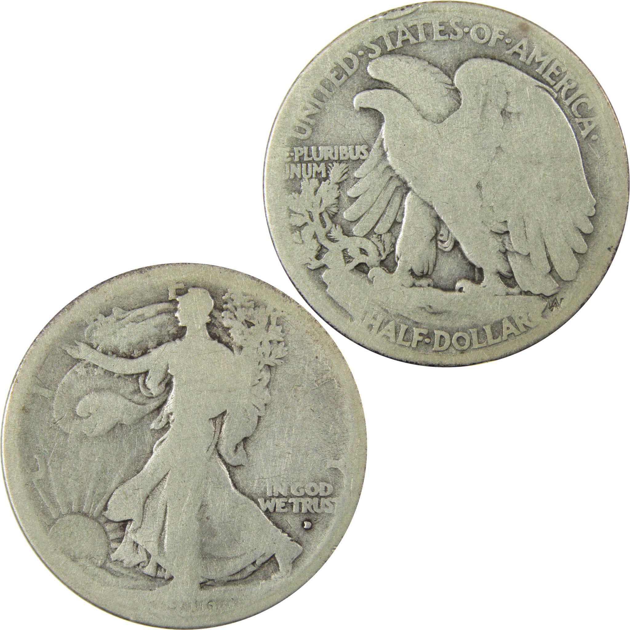 1916 D Liberty Walking Silver Half Dollar G Good Details SKU:CP1439