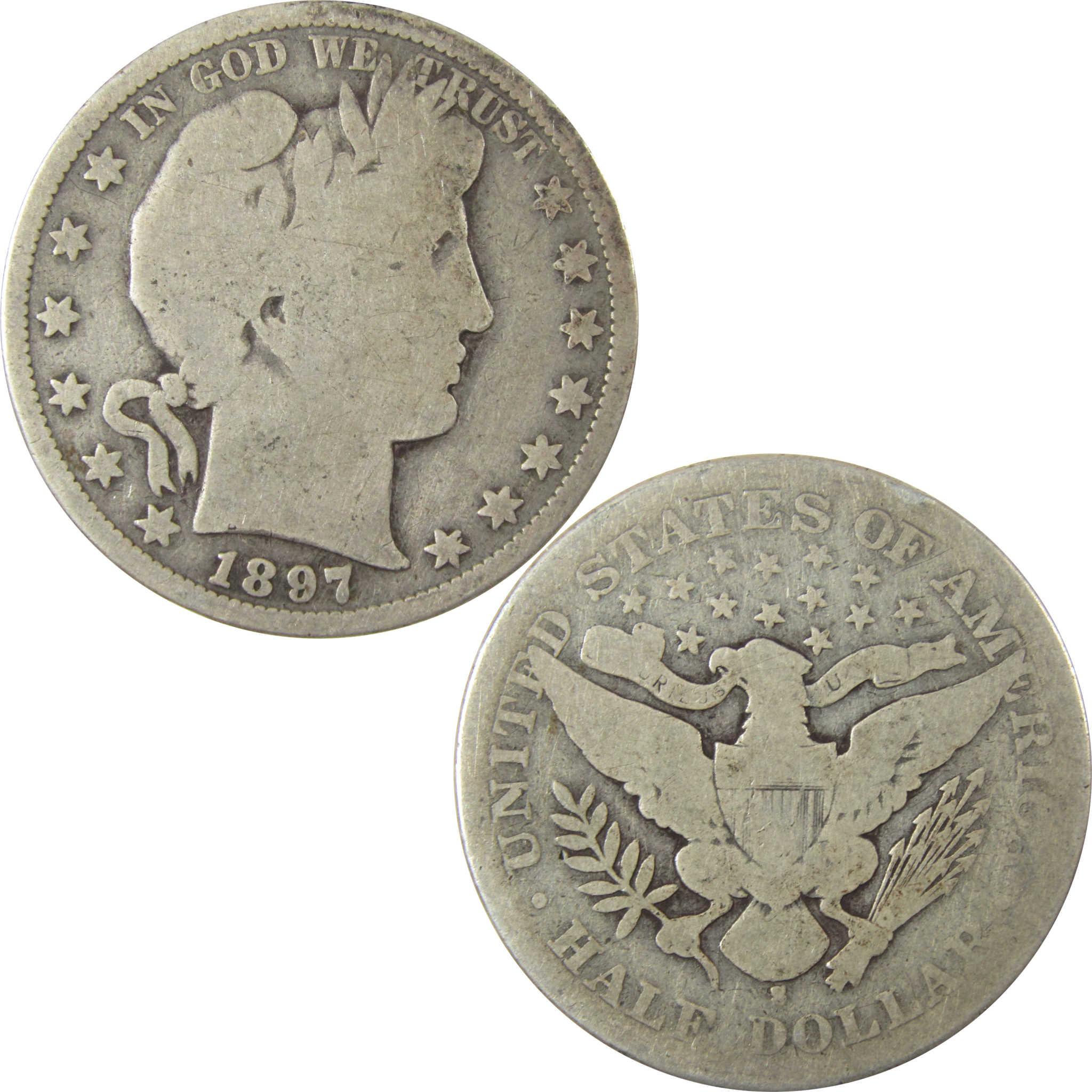 1897 S Barber Silver Half Dollar G Good 50c CoinSKU:CP1478