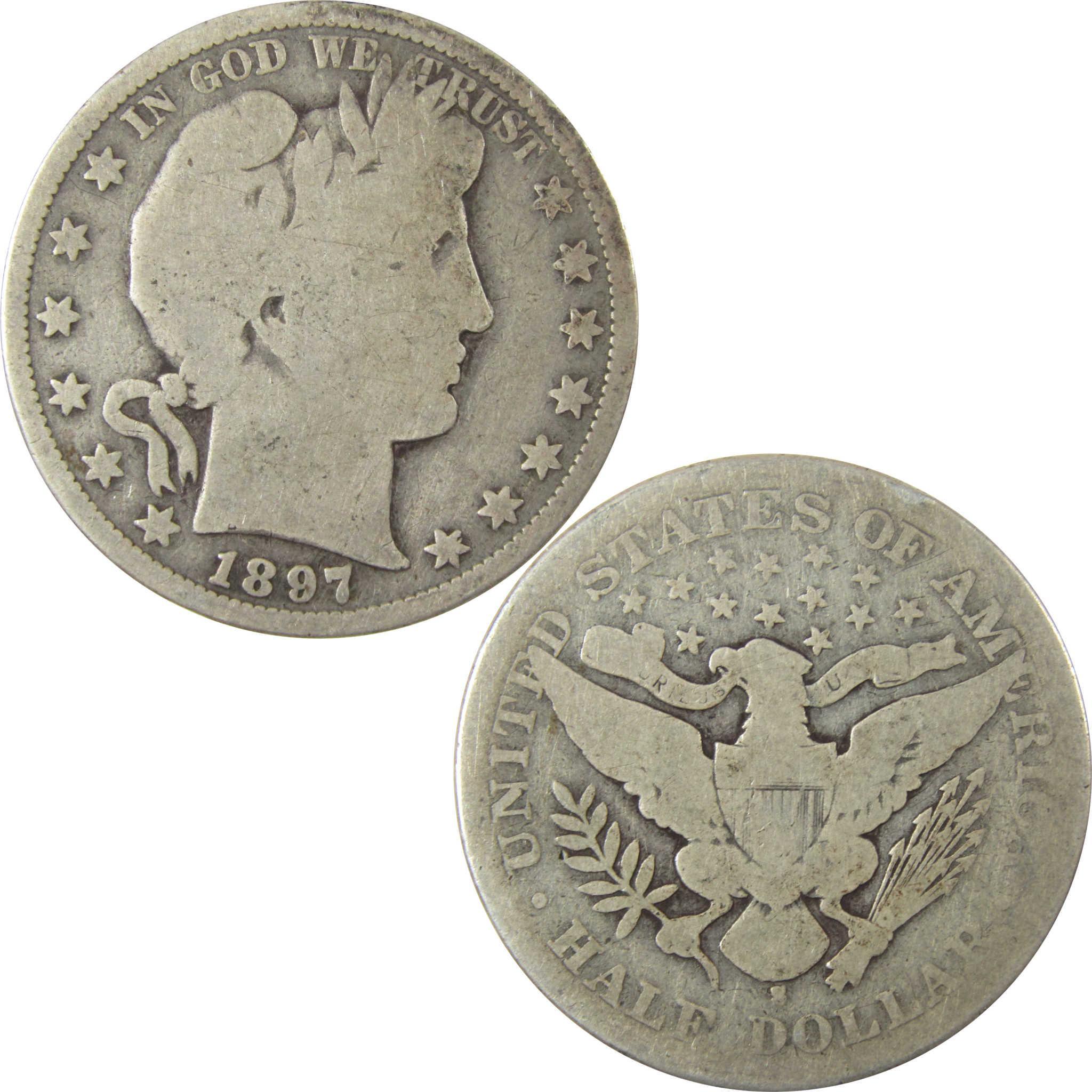 1897 S Barber Silver Half Dollar G Good 50c CoinSKU:CP1478