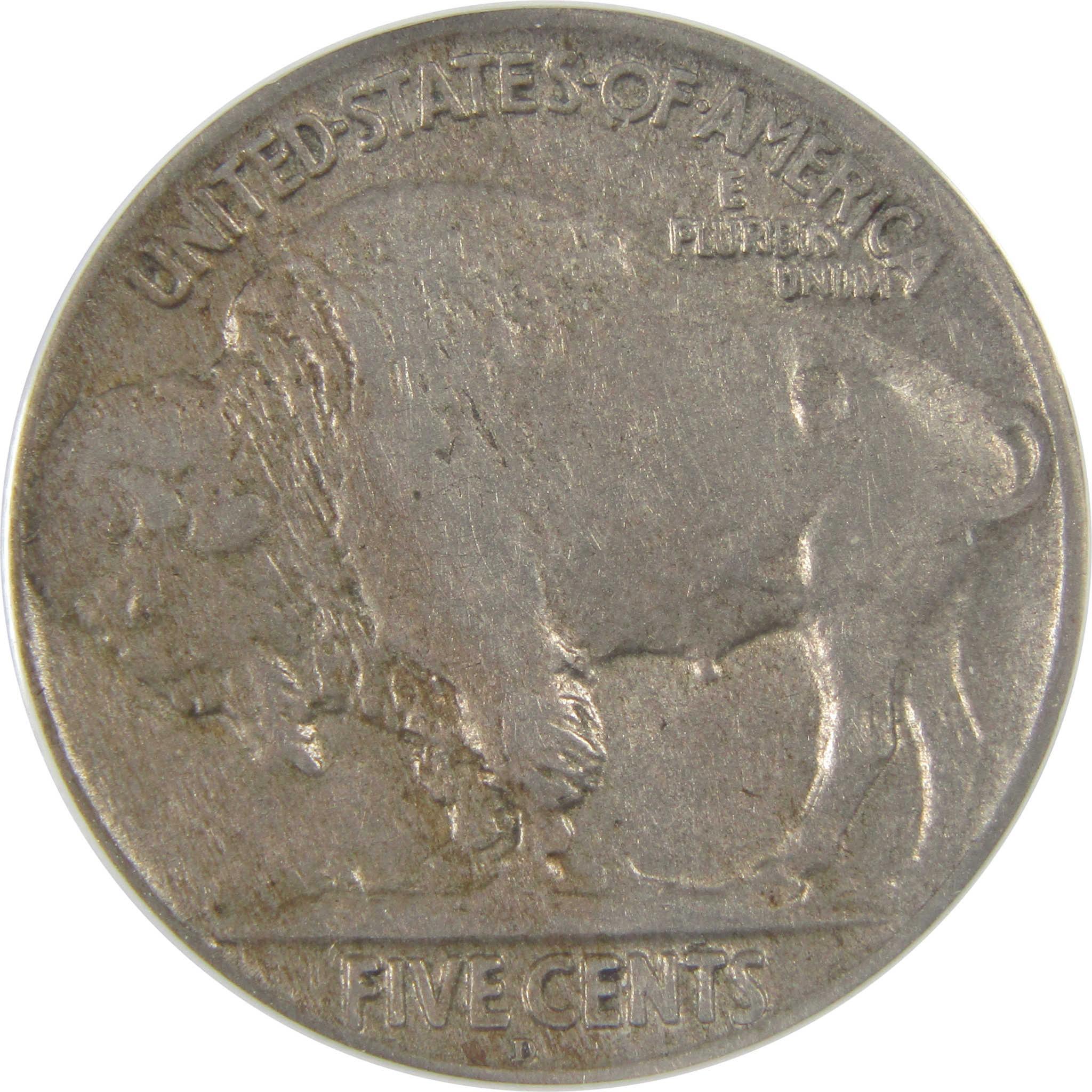 1920 D Indian Head Buffalo Nickel EF 45 ANACS 5c Coin SKU:I23437