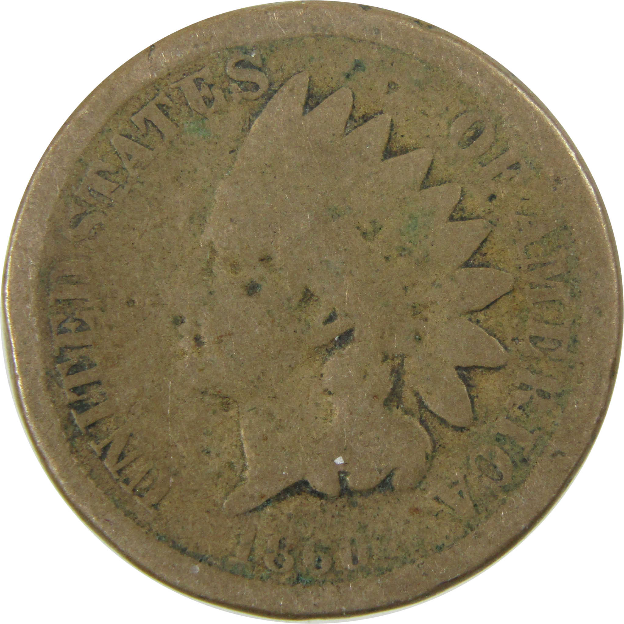 1860 Indian Head Cent AG About Good Penny 1c Coin SKU:CP1221