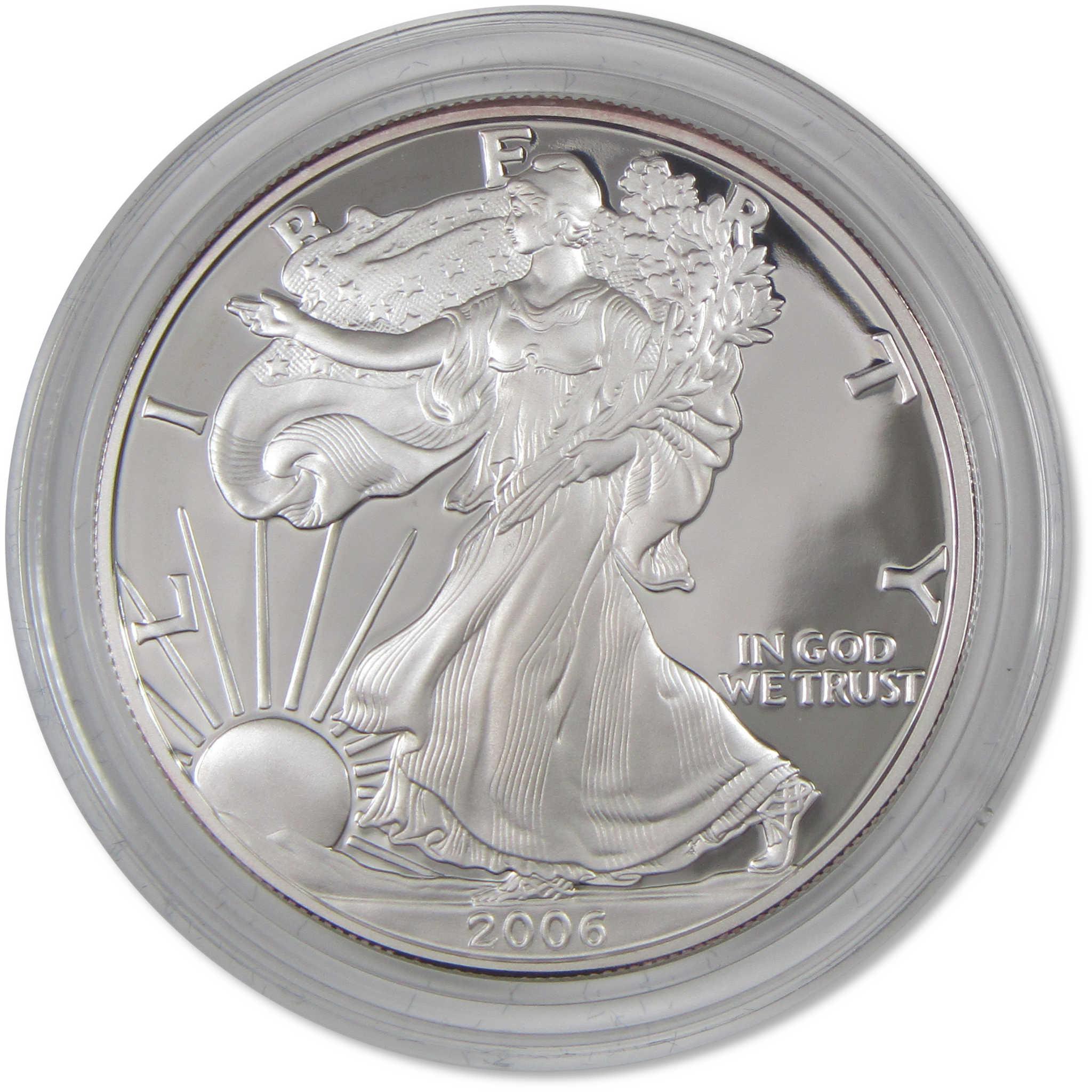 2006 W American Silver Eagle Choice Proof Bullion $1 Coin OGP COA