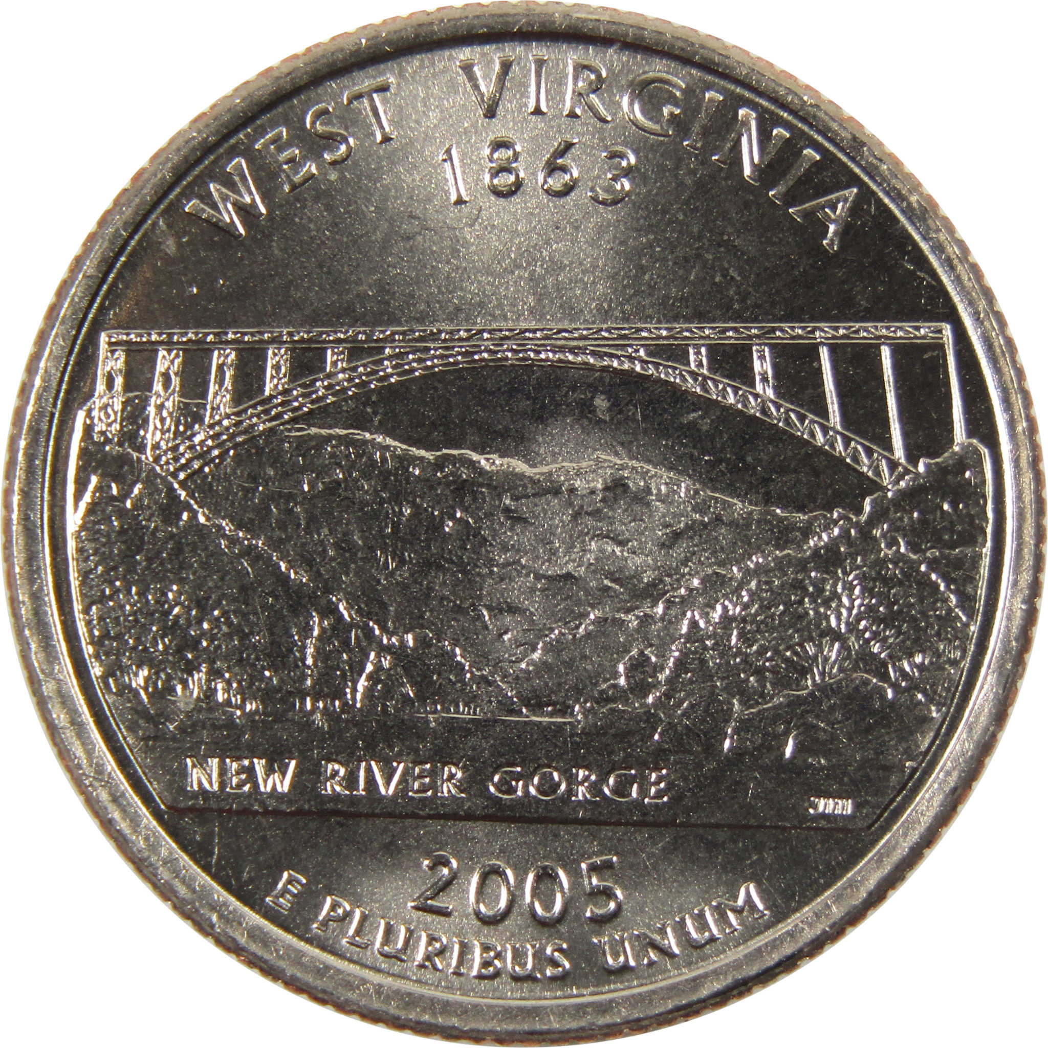 2005 D West Virginia State Quarter BU Uncirculated Clad 25c Coin