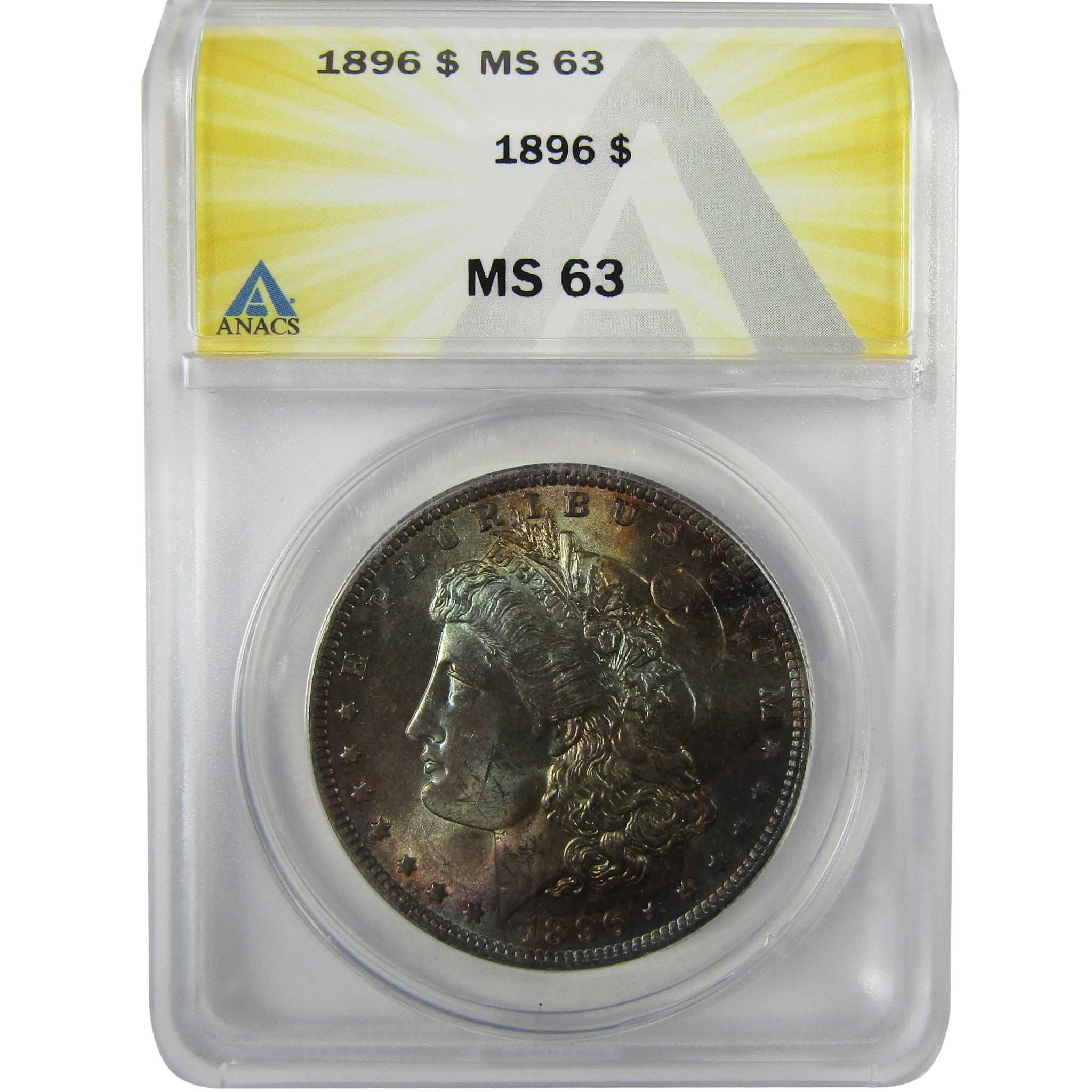 1896 Morgan Silver Dollar MS 63 ANACS Uncirculated Toned SKU:I27995