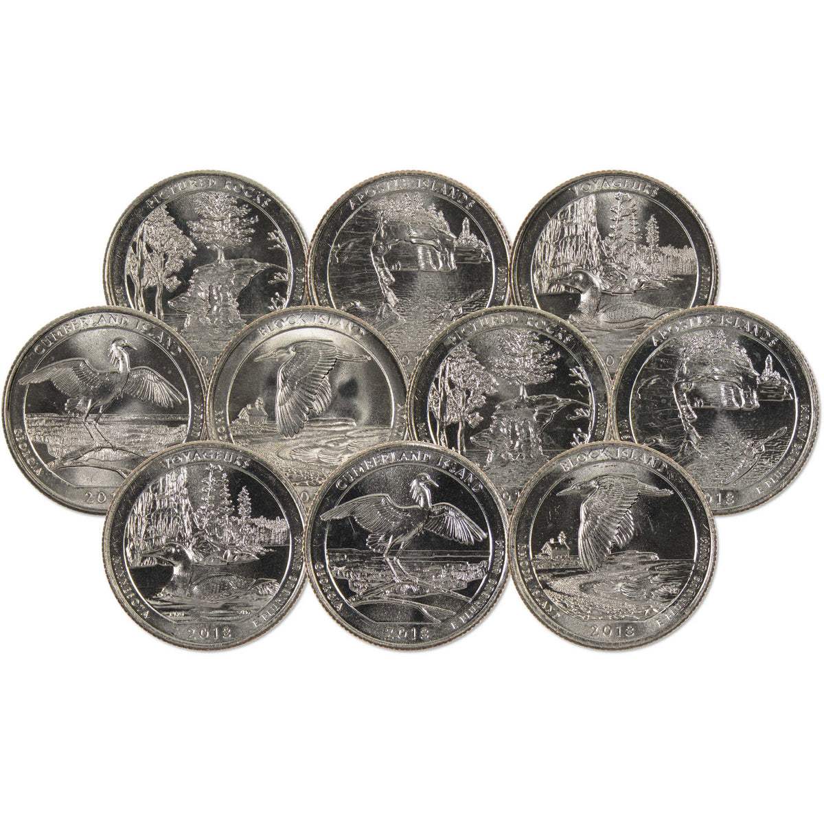 2018 P&D Quarter 10 Coin Set Clad Uncirculated Mint State