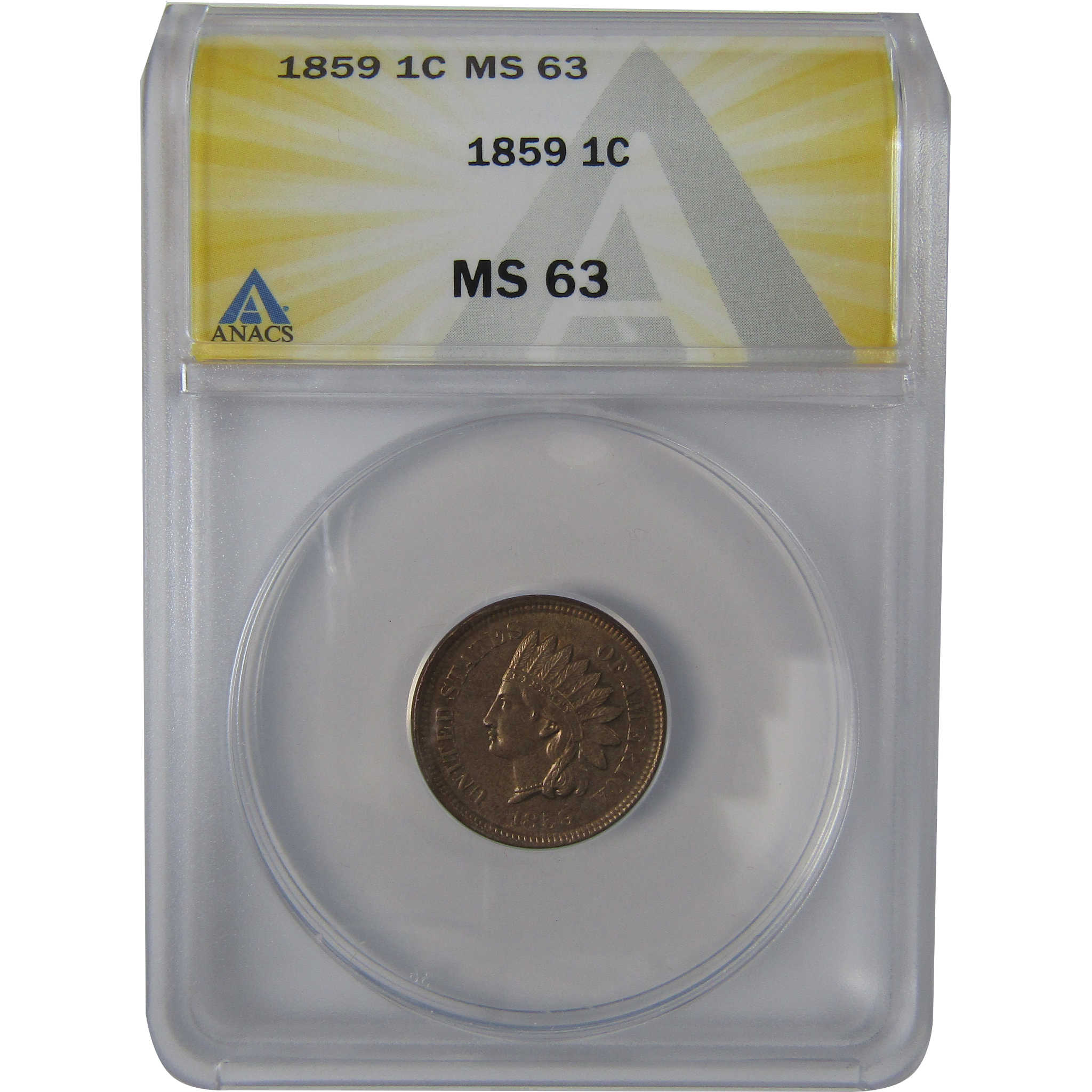 1859 Indian Head Cent MS 63 ANACS Penny Uncirculated SKU:I23637