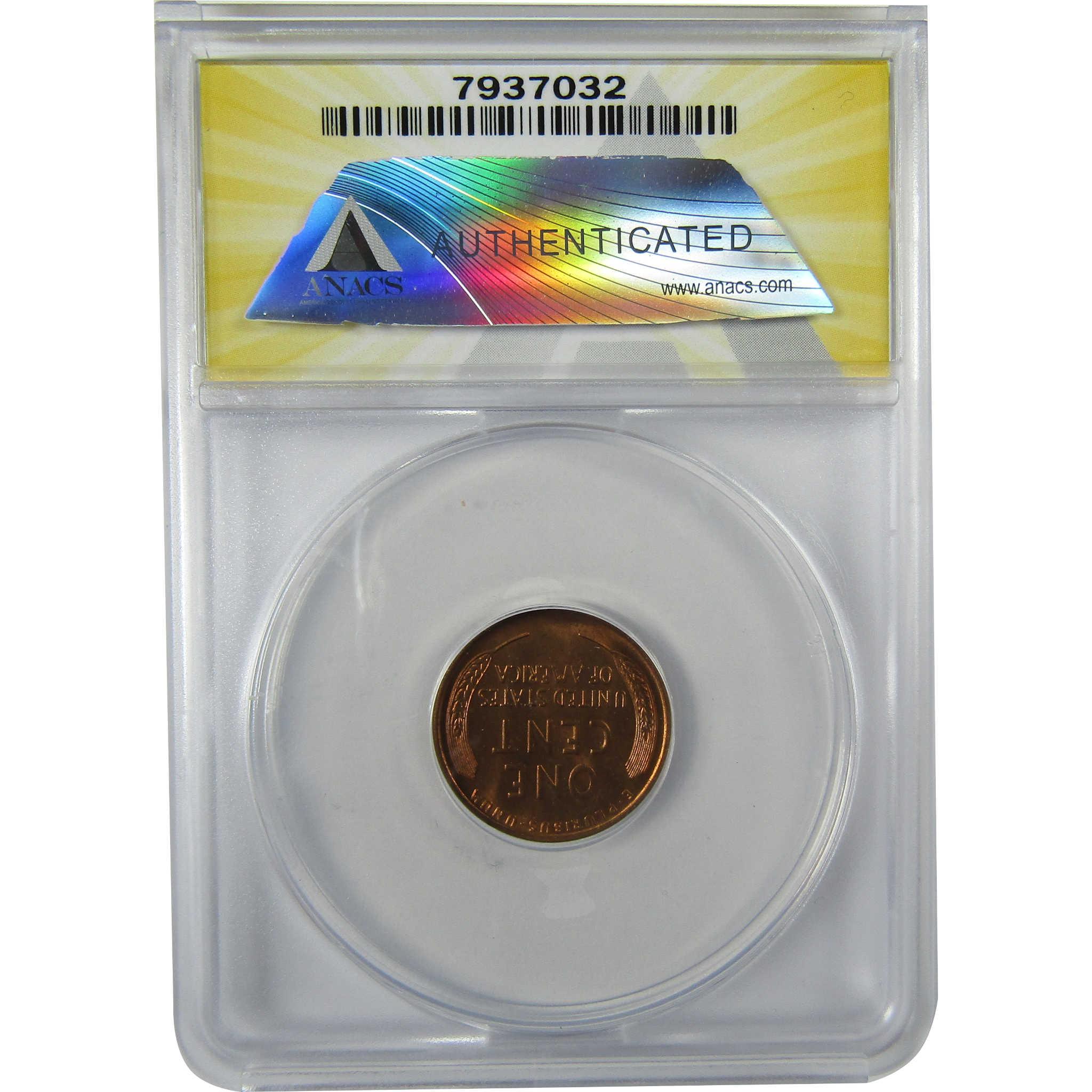 1938 S Lincoln Wheat Cent MS 66 RD ANACS Penny Uncirculated SKU:I27934