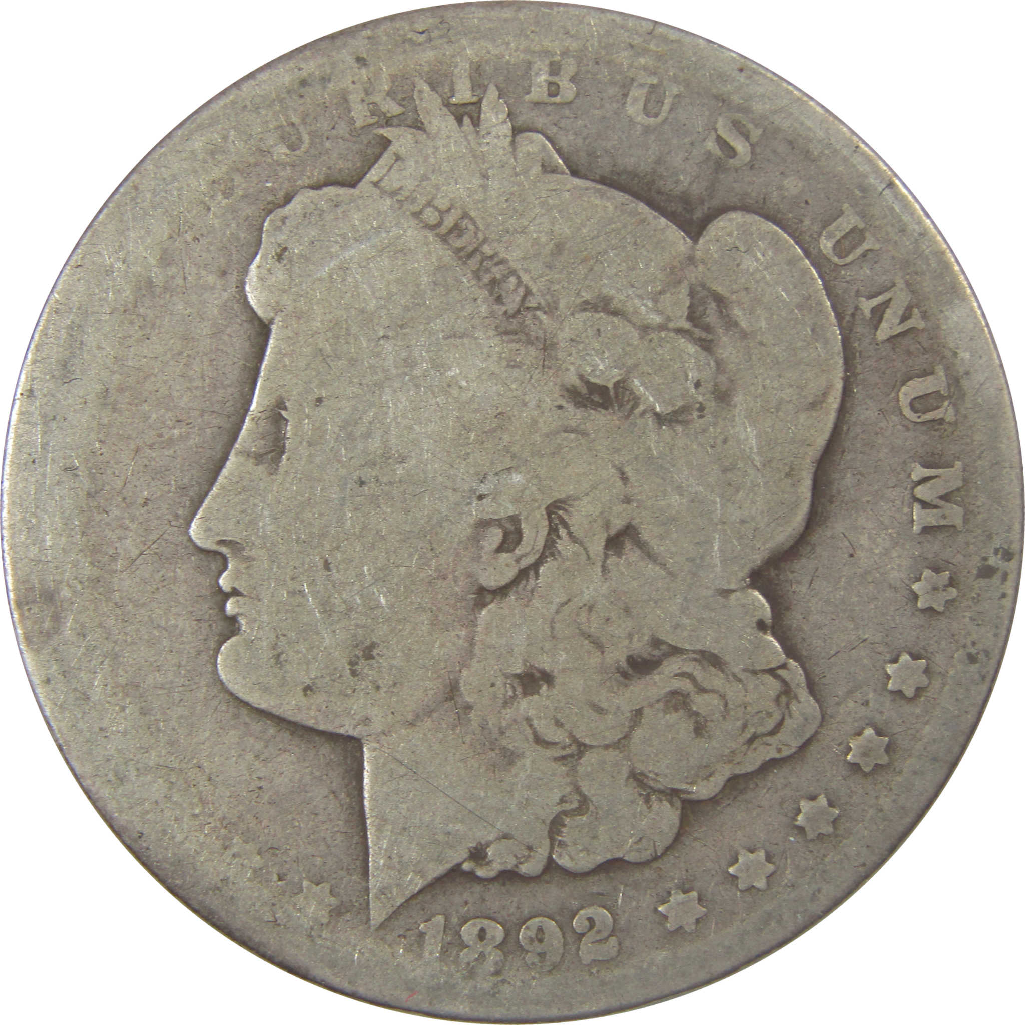 1892 CC Morgan Silver Dollar G Good $1 Coin Collectible SKU:I24814 - Morgan coin - Morgan silver dollar - Morgan silver dollar for sale - Profile Coins & Collectibles