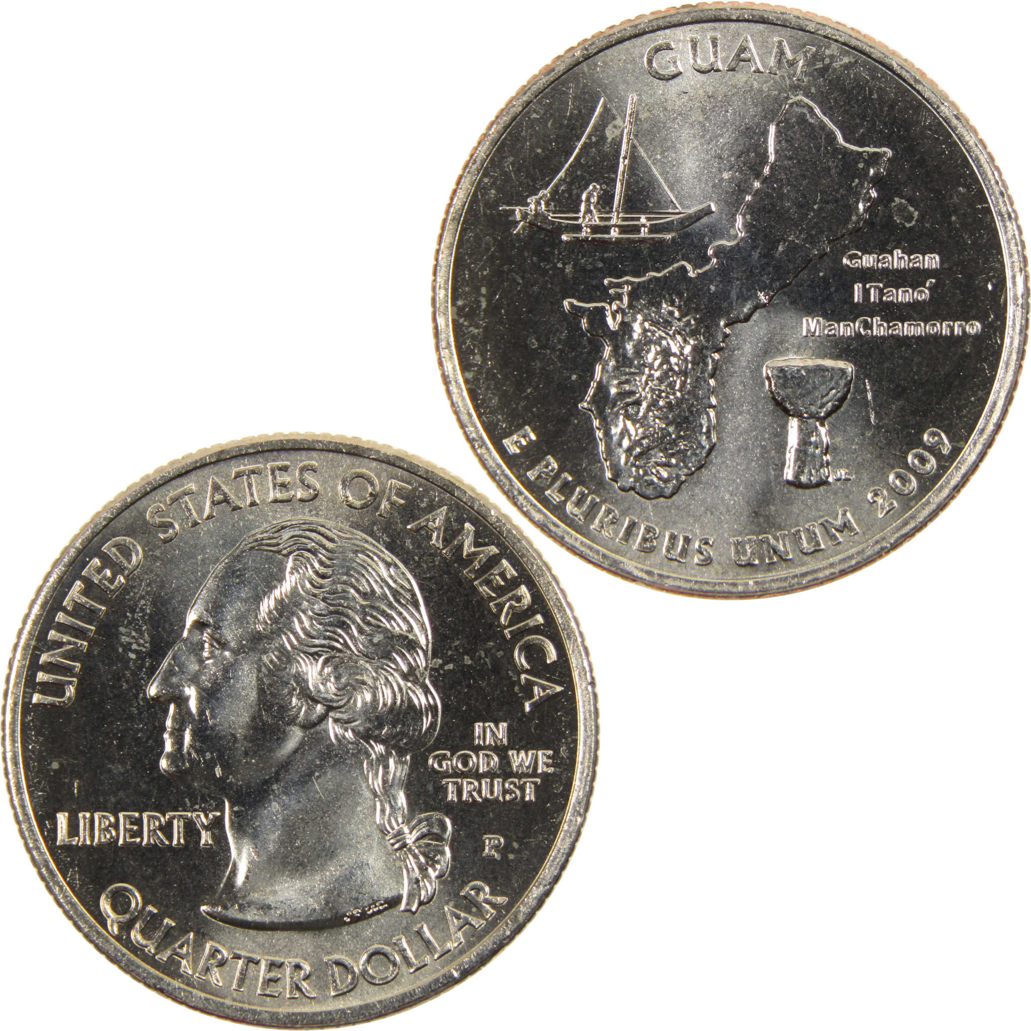 2009 P Guam DC & US Territories Quarter BU Uncirculated Clad 25c Coin