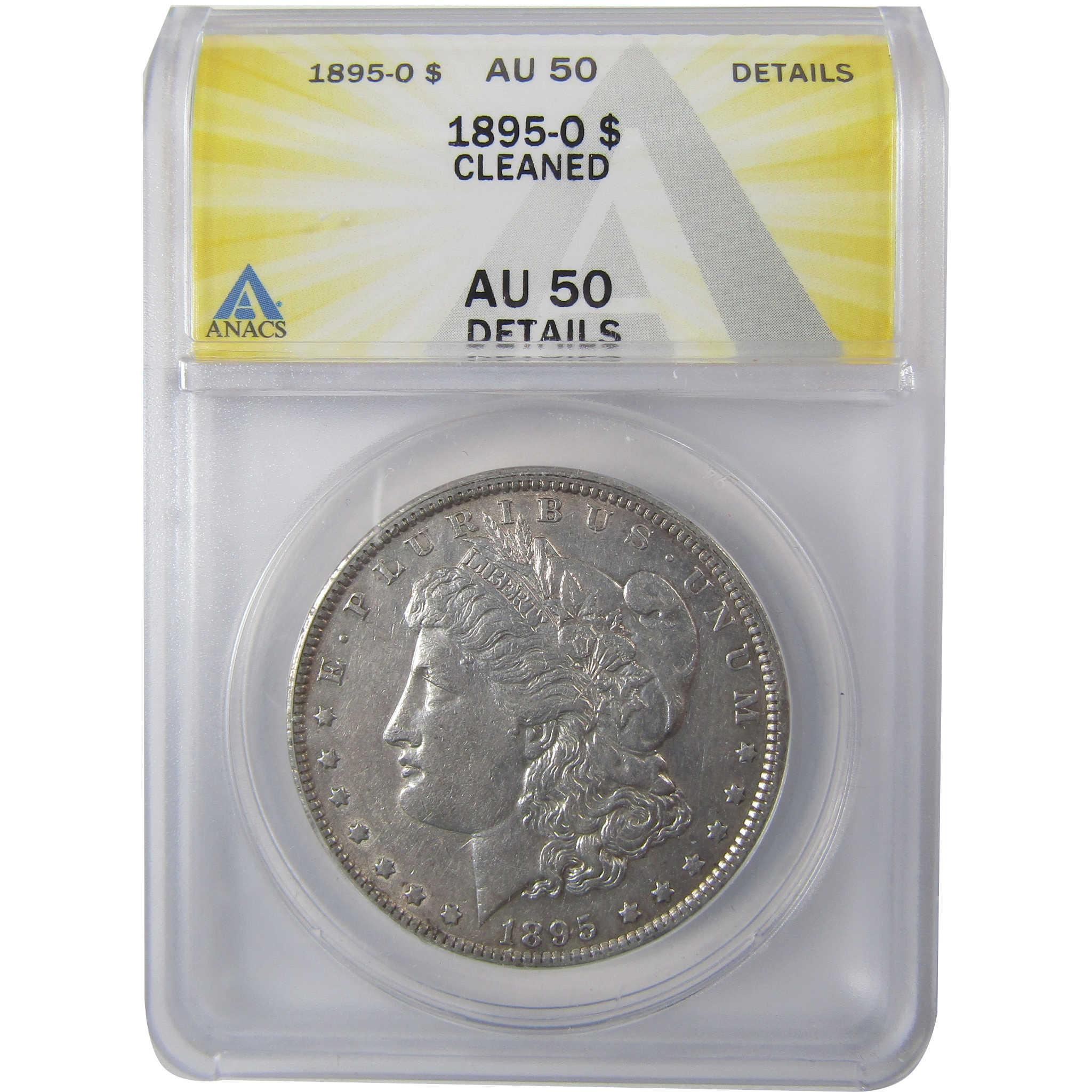 1895 O Morgan Silver Dollar AU 50 Details ANACS $1 Coin SKU:I25419 - Morgan coin - Morgan silver dollar - Morgan silver dollar for sale - Profile Coins & Collectibles
