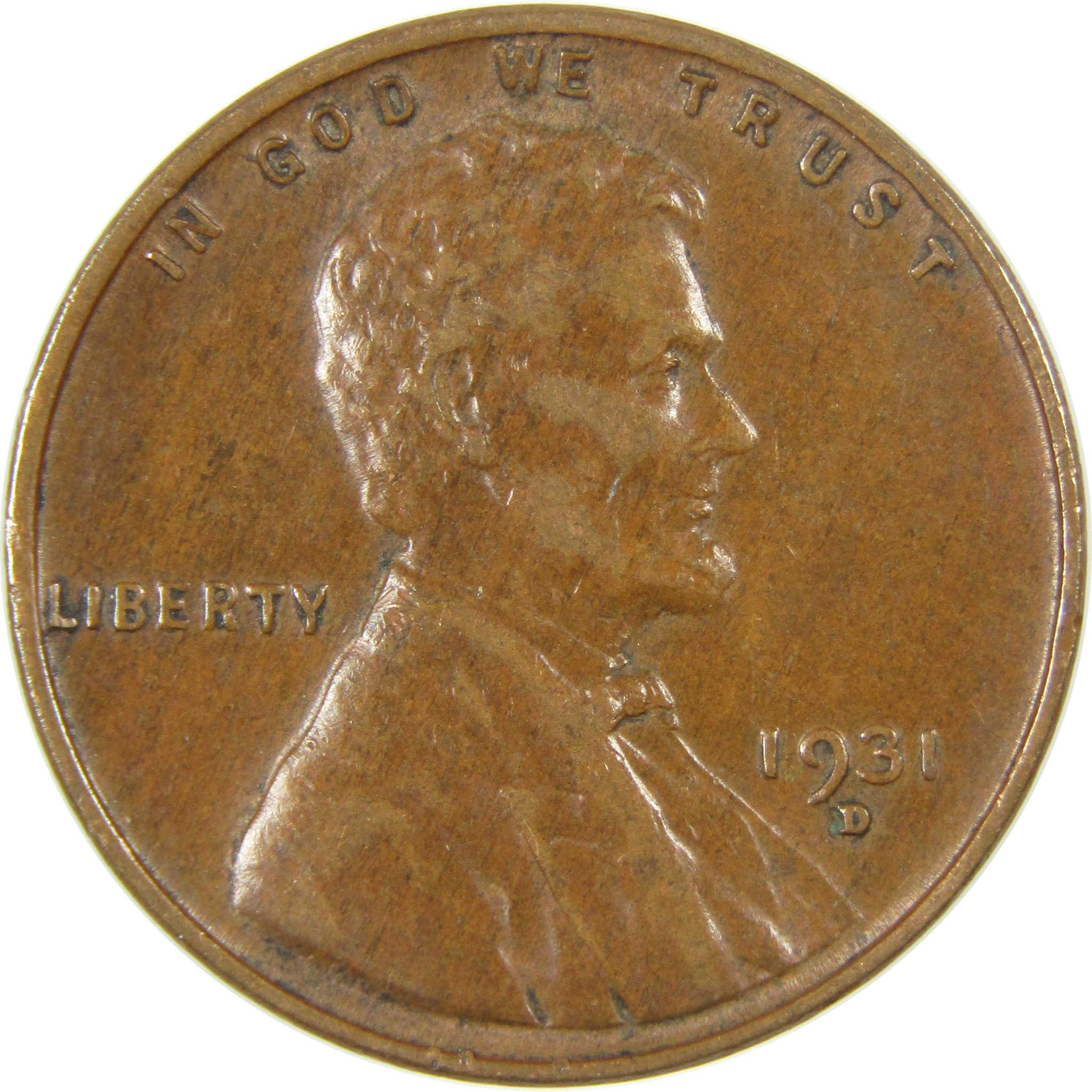 1931 D Lincoln Wheat Cent XF EF Extremely Fine Penny SKU:I27303