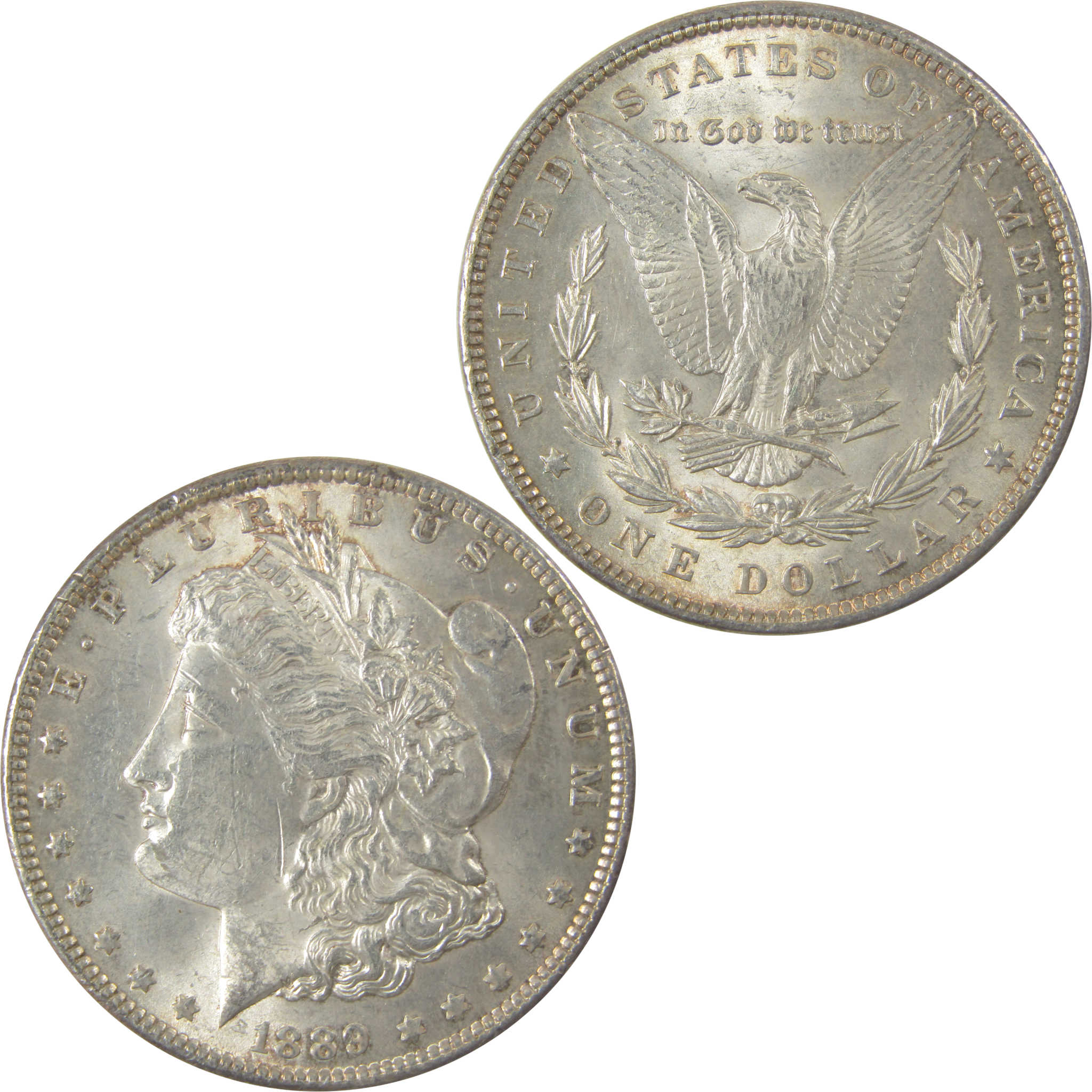 1889 Morgan Silver Dollar AU About Uncirculated $1 Coin SKU:I25297