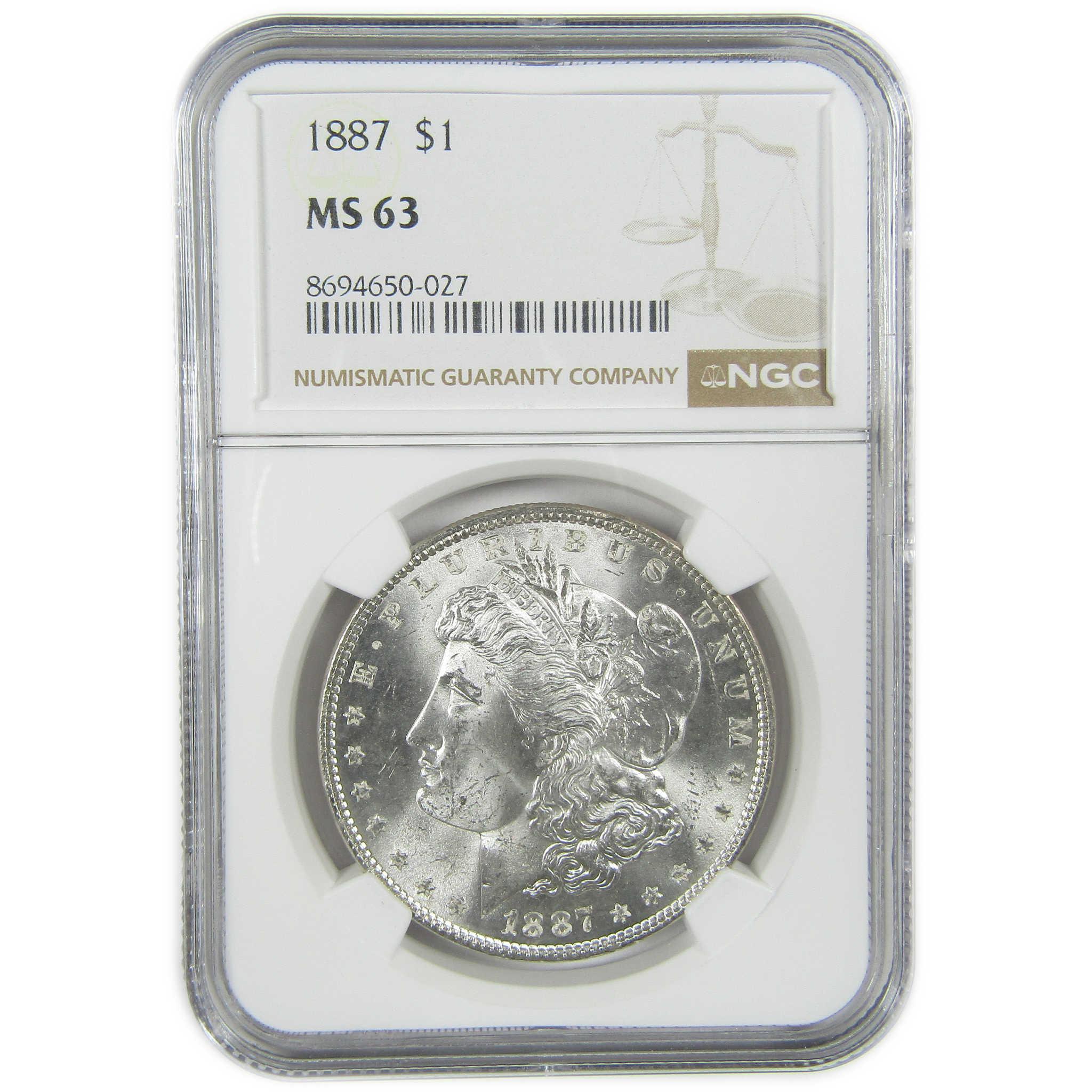 1887 Morgan Silver Dollar MS 63 NGC Uncirculated $1 Coin SKU:I27568 - Morgan coin - Morgan silver dollar - Morgan silver dollar for sale - Profile Coins & Collectibles