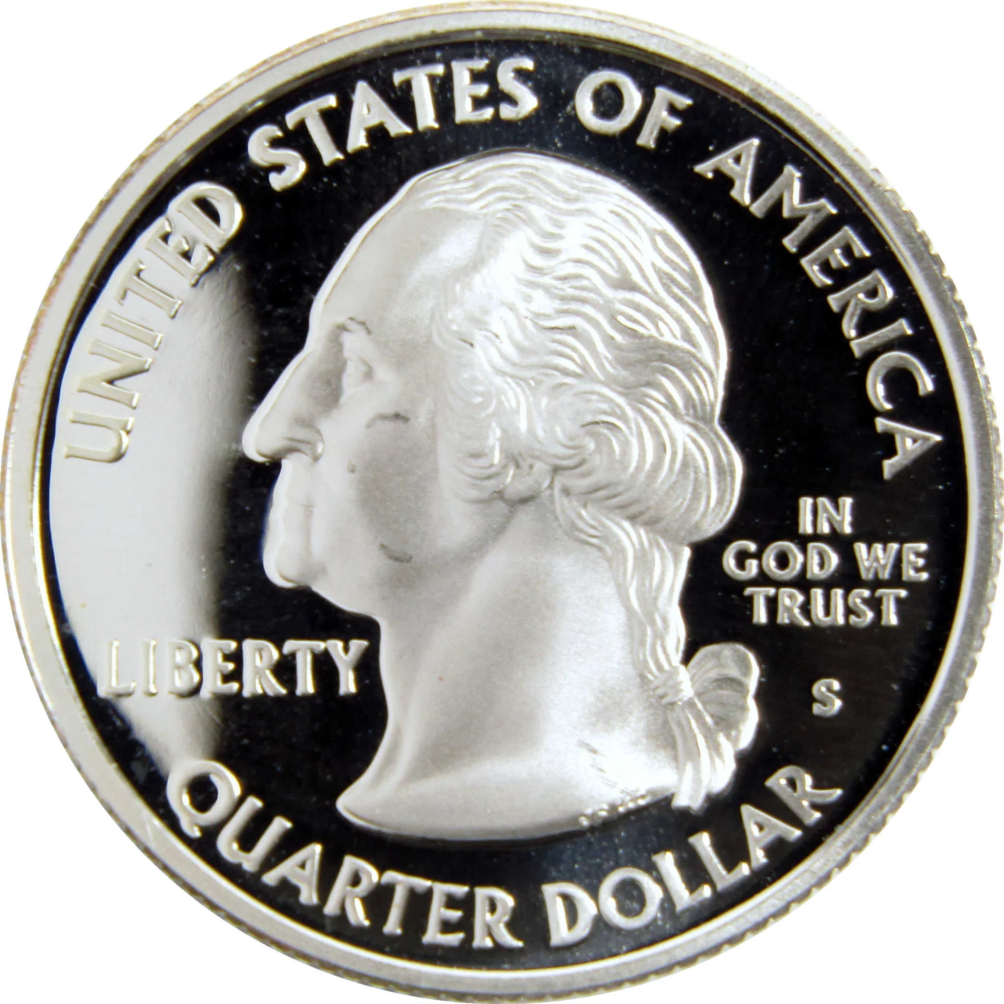 United States quarter dollar coin, Liberty design, proof finish, collectible currency