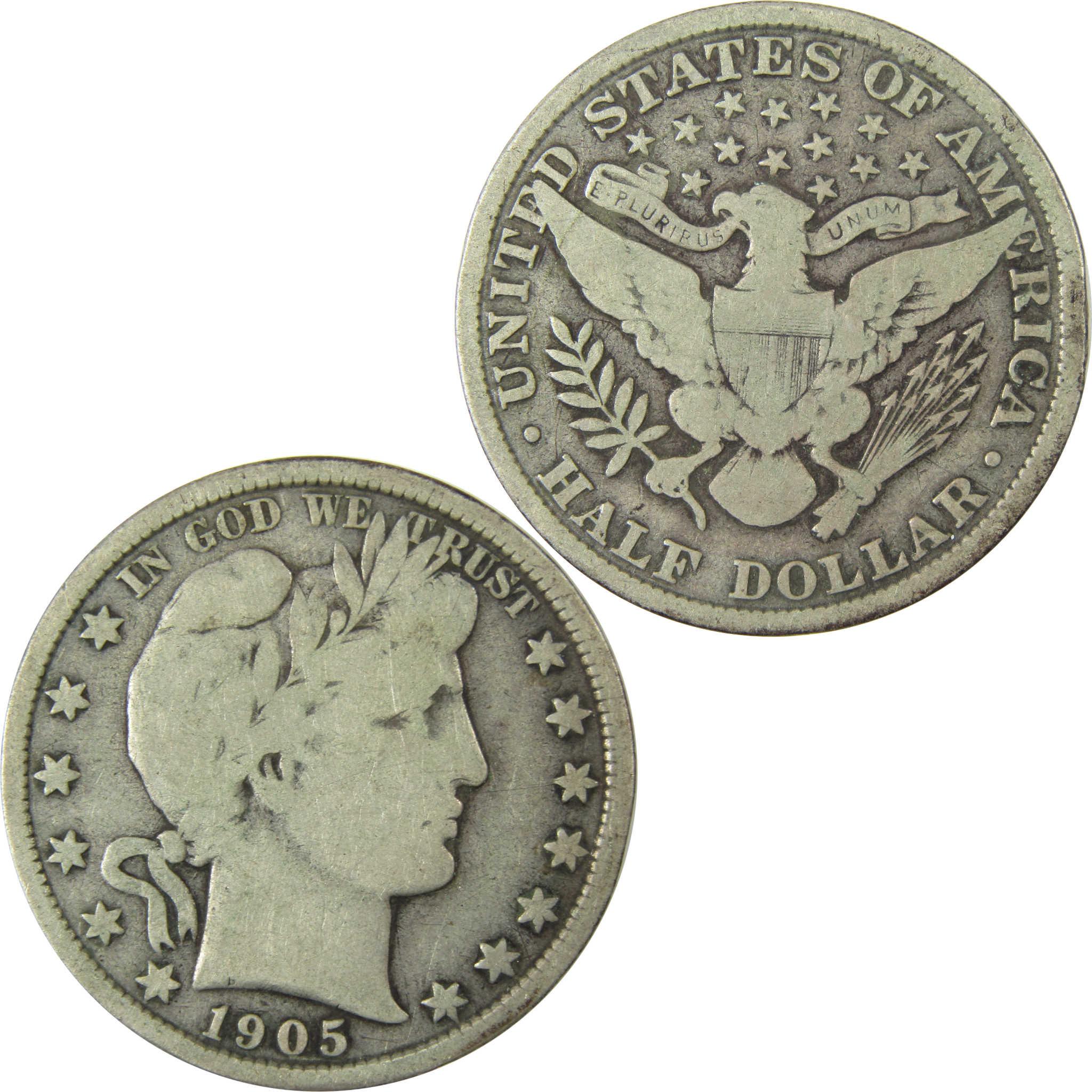 1905 Barber Silver Half Dollar VG Very Good 50c CoinSKU:CP1480