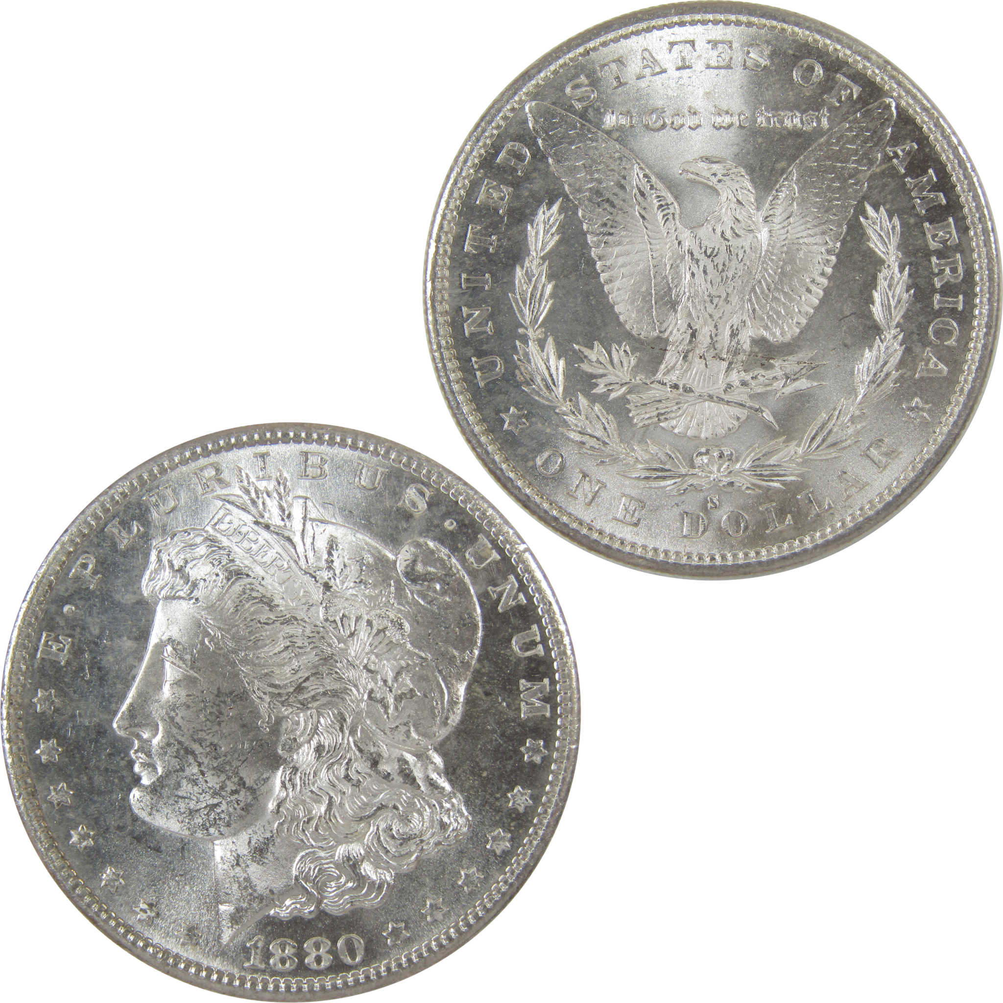 1880 S Morgan Dollar Uncirculated Silver $1 Coin SKU:I18536 - Morgan coin - Morgan silver dollar - Morgan silver dollar for sale - Profile Coins & Collectibles