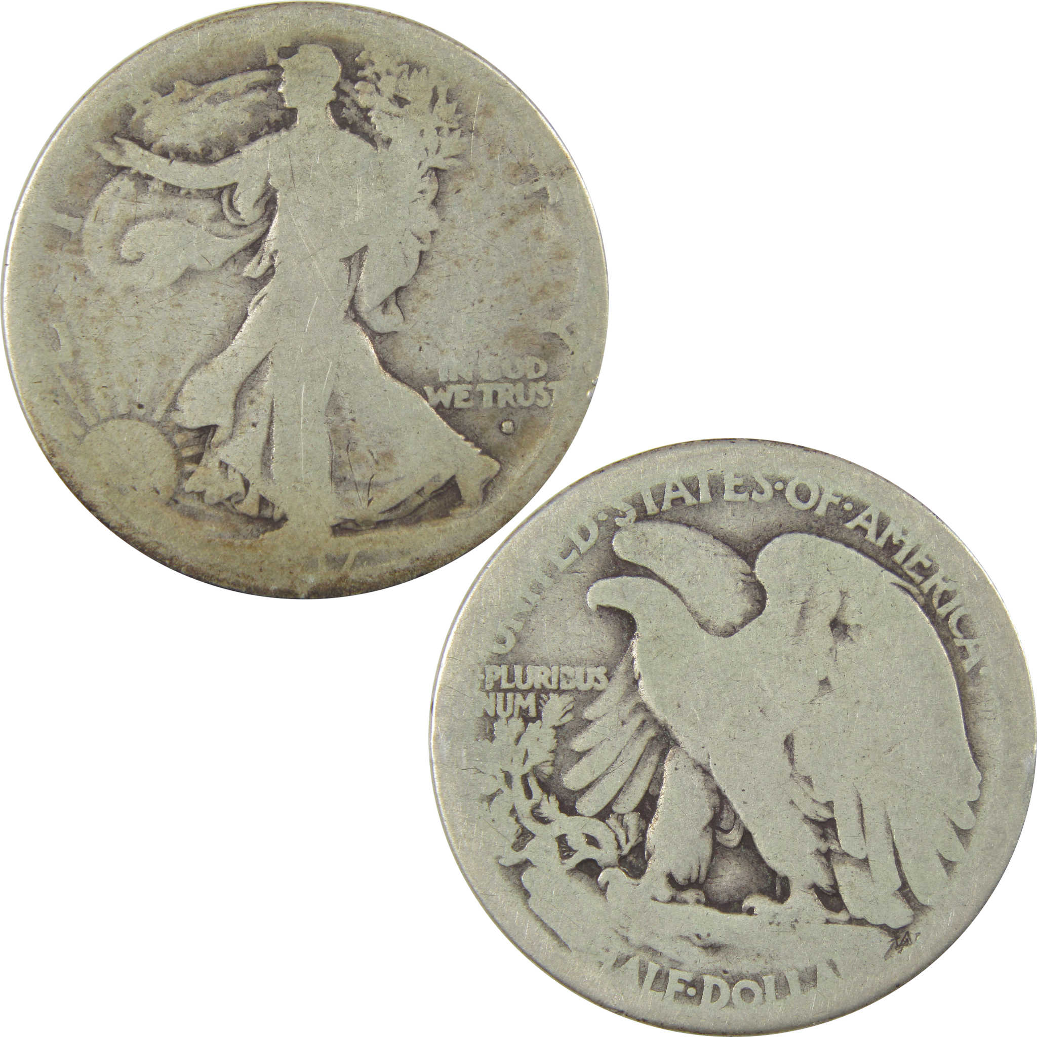 1917 S Obverse Liberty Walking Silver 50c AG About Good SKU:I24138