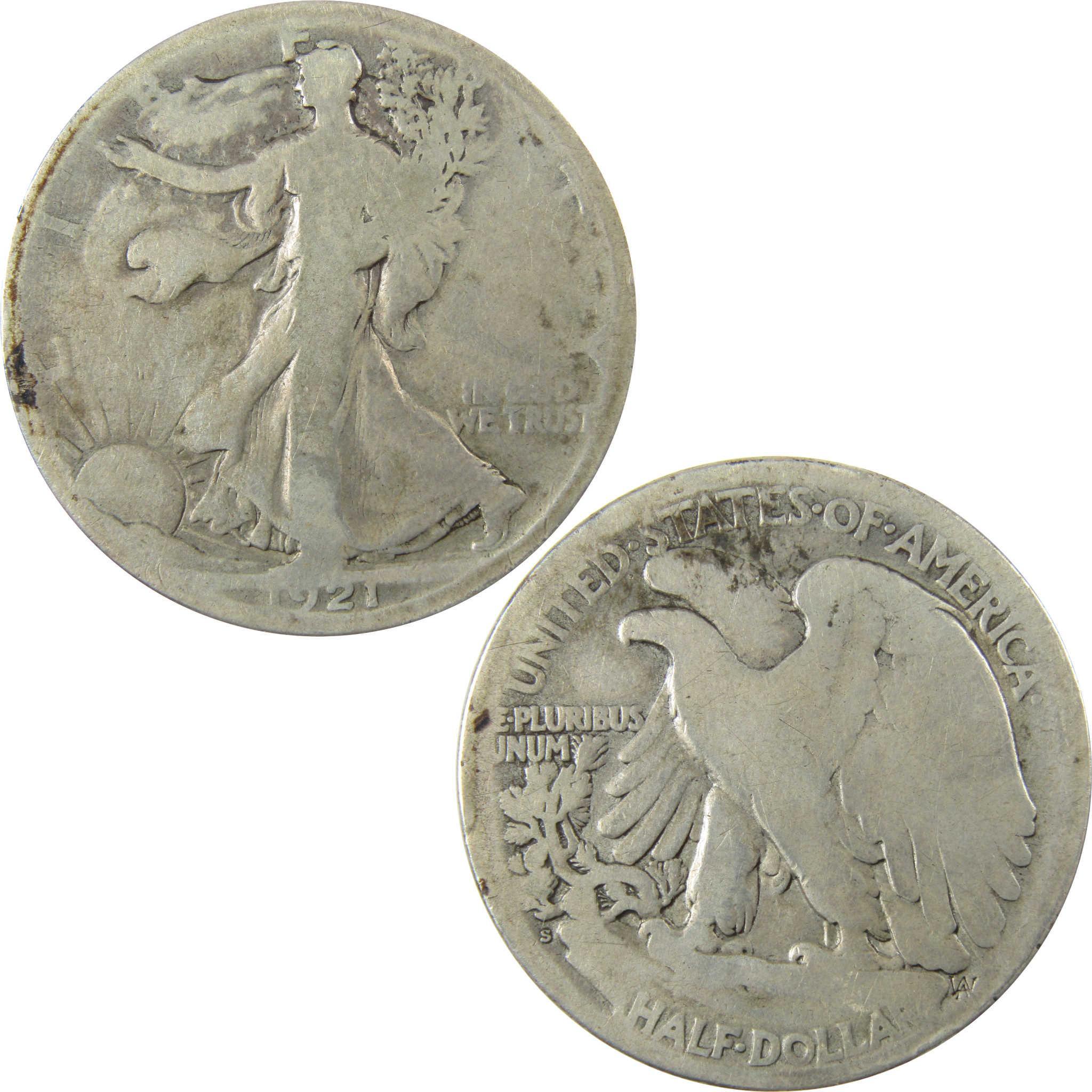 1921 S Liberty Walking Silver Half Dollar G Good Details SKU:CP1425