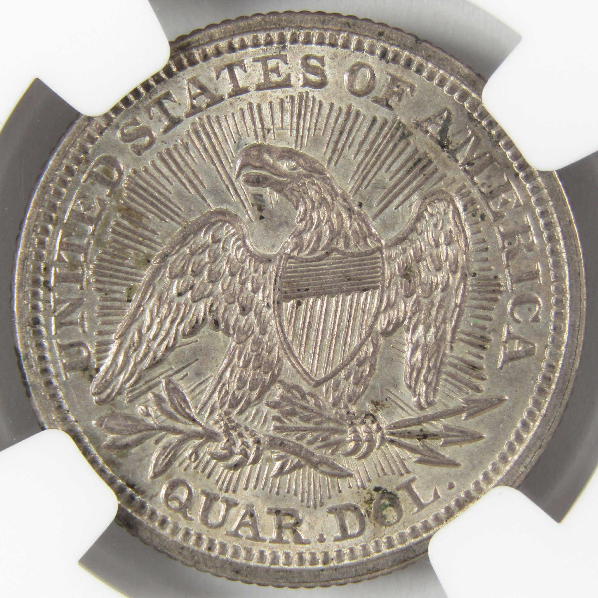 1853 Arrows and Rays Seated Liberty Silver Quarter AU 58 NGC 25c Coin