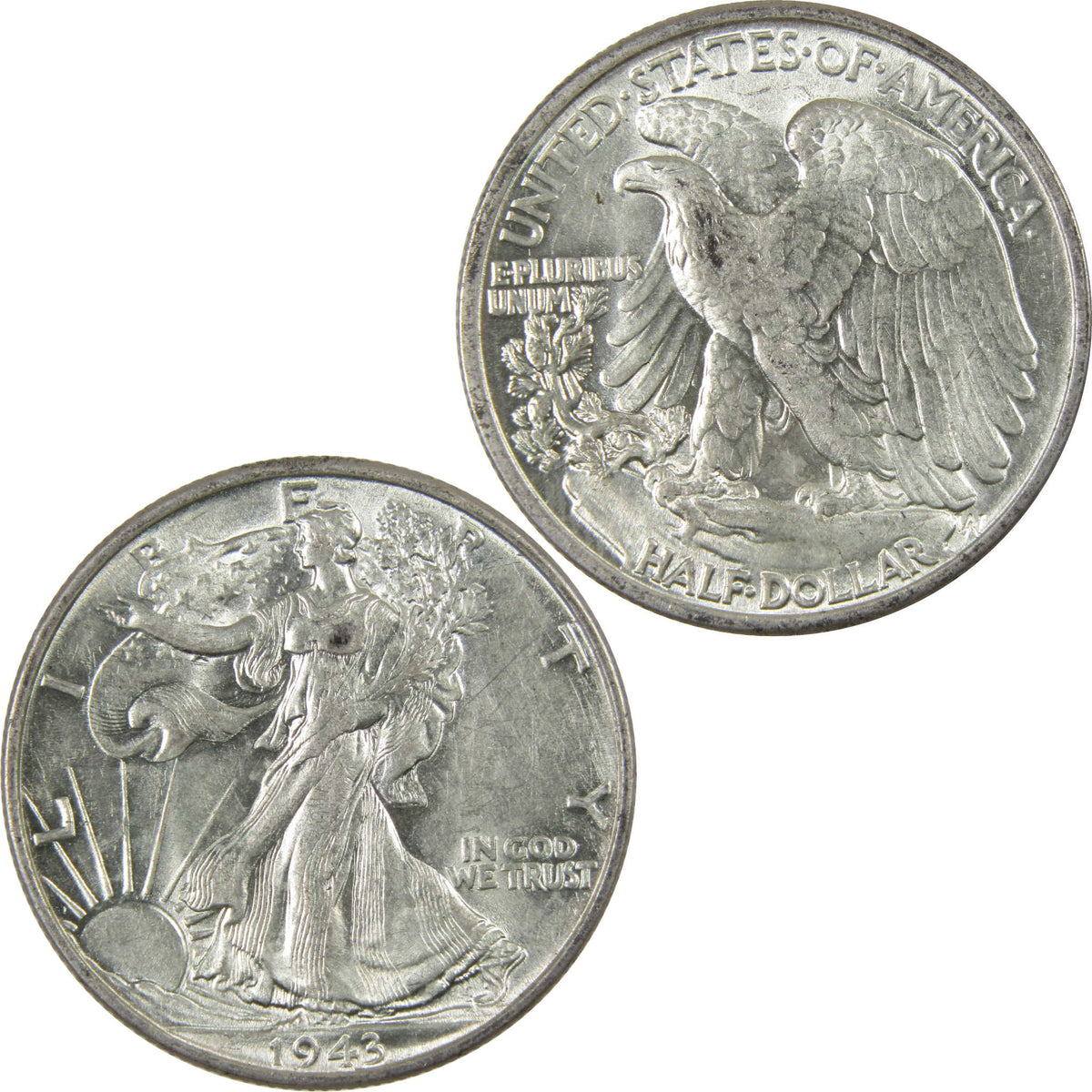 1943 Liberty Walking Silver 50c Borderline Uncirculated SKU:I28650
