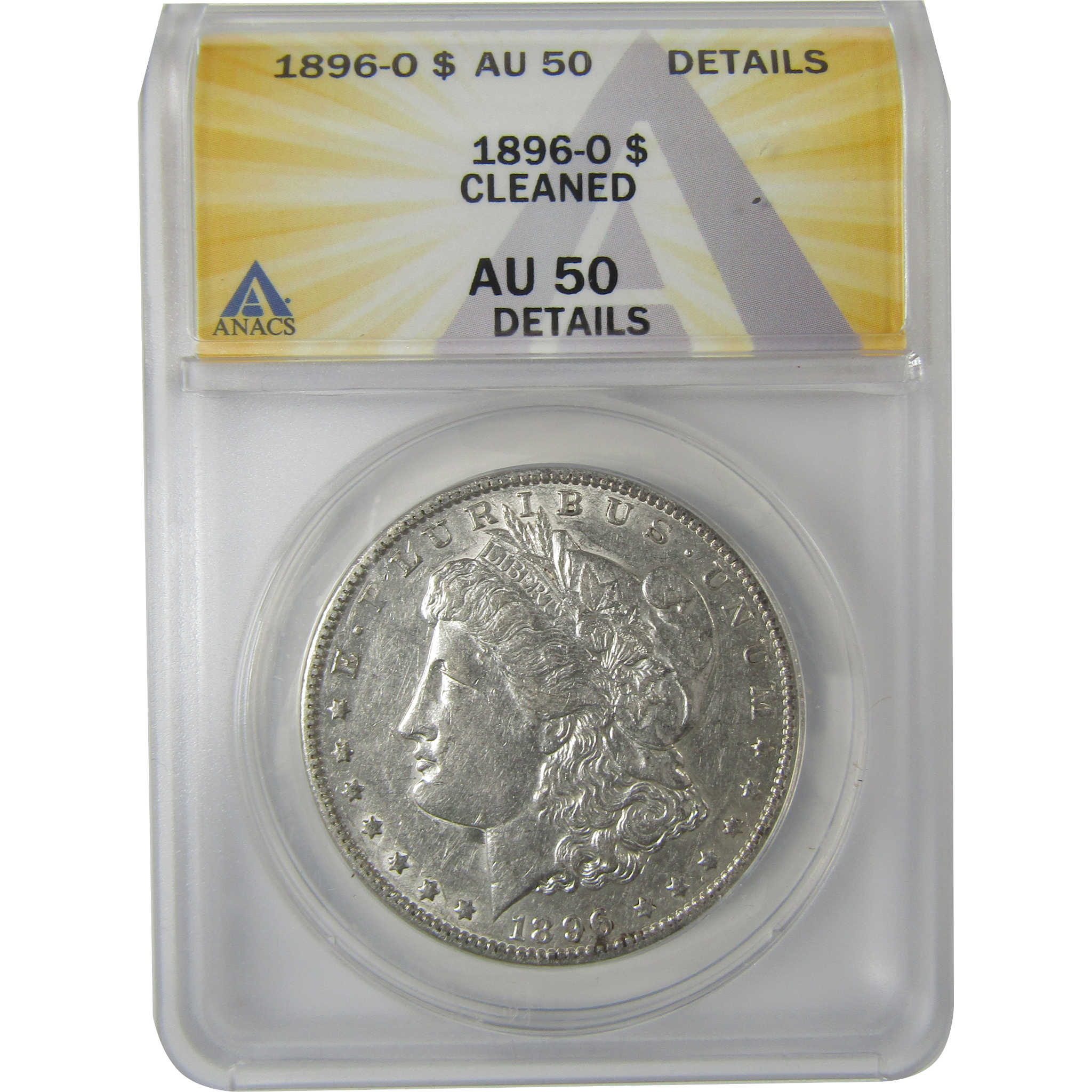 1896 O Morgan Dollar AU 50 Details ANACS Silver $1 Coin SKU:I18948 - Morgan coin - Morgan silver dollar - Morgan silver dollar for sale - Profile Coins & Collectibles