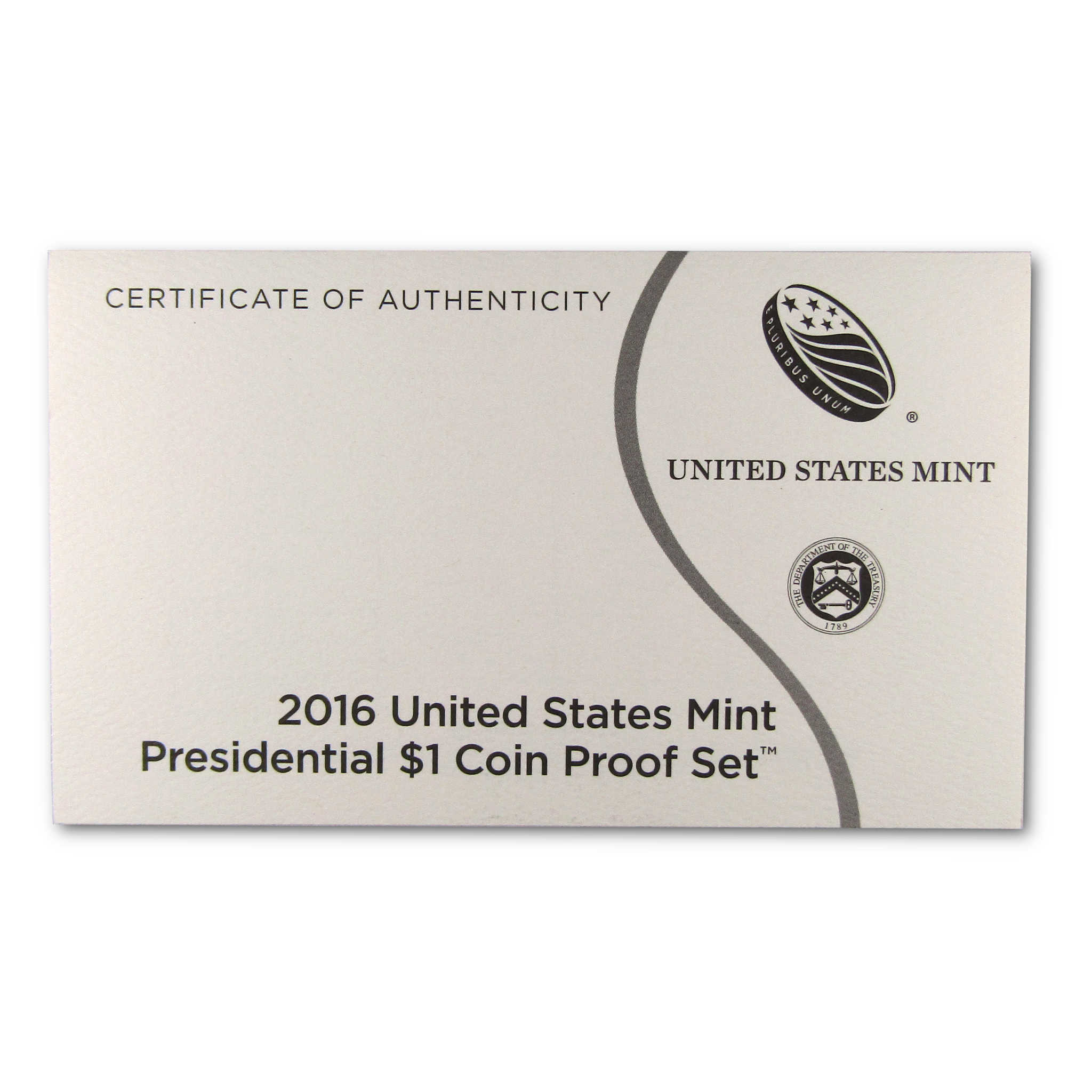 2016 Presidential Dollar Proof Set U.S. Mint Packaging OGP COA