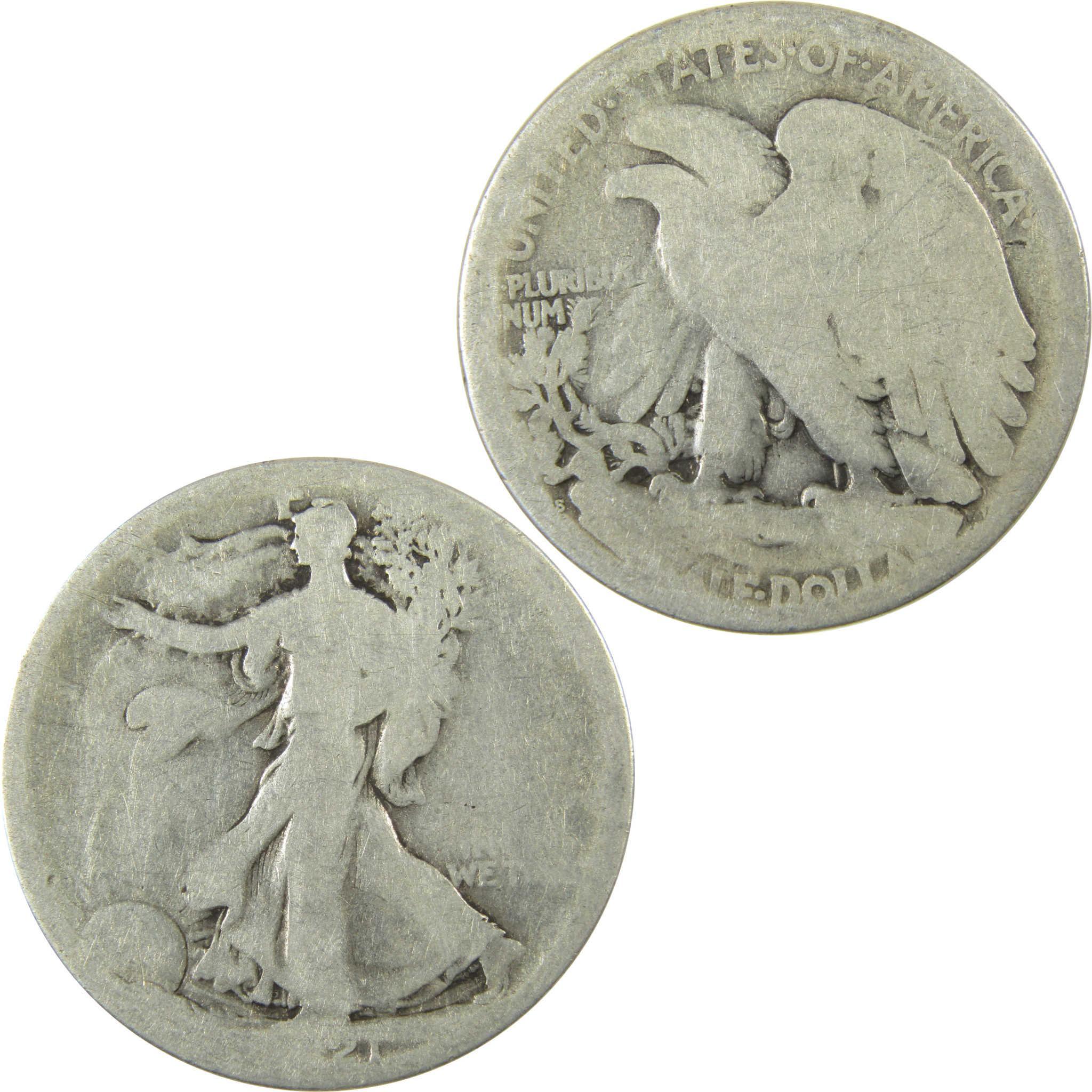 1921 S Liberty Walking Silver 50c AG About Good Details SKU:CP1433