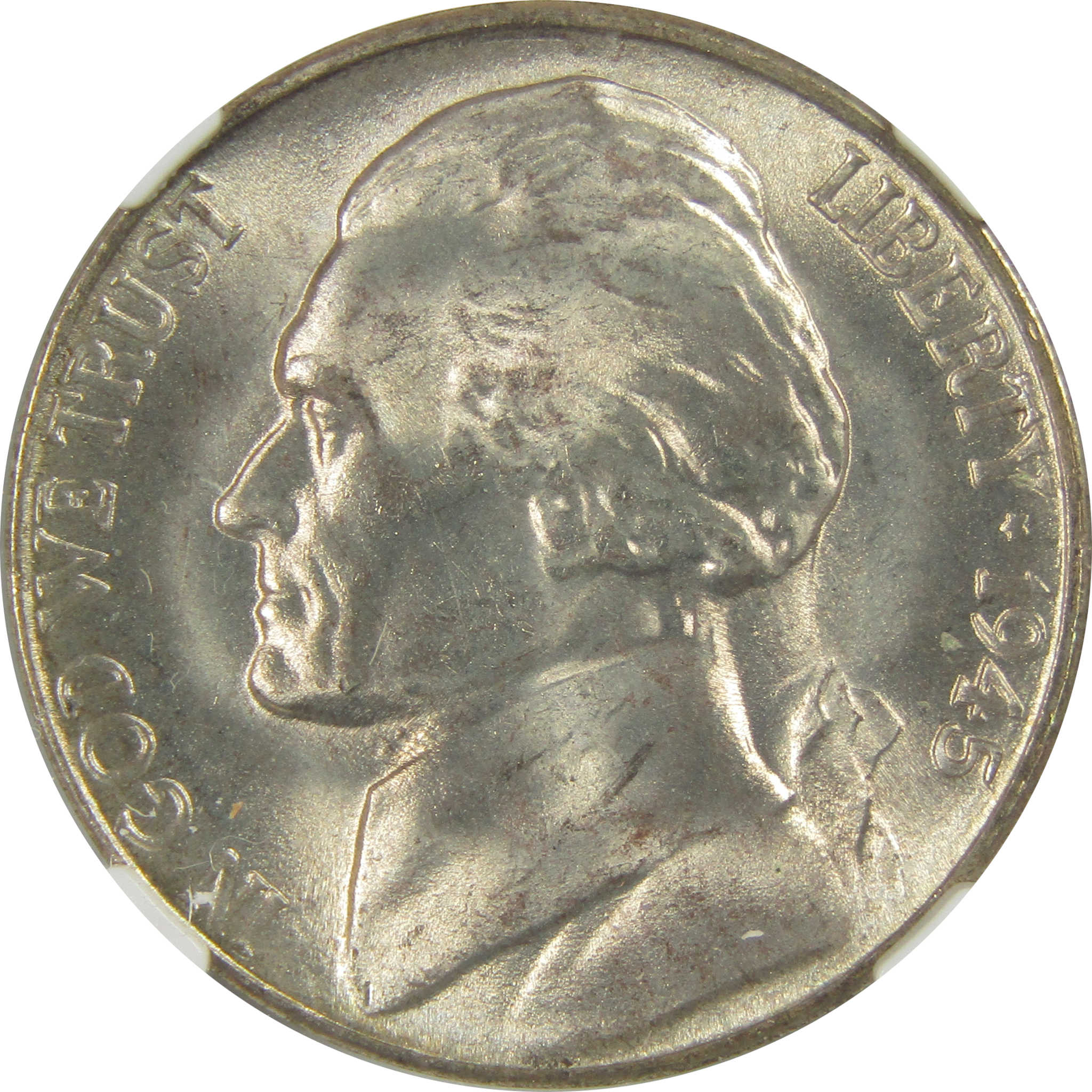 1945 S Jefferson Nickel MS 67 NGC Silver Bag Fragment SKU:I20331