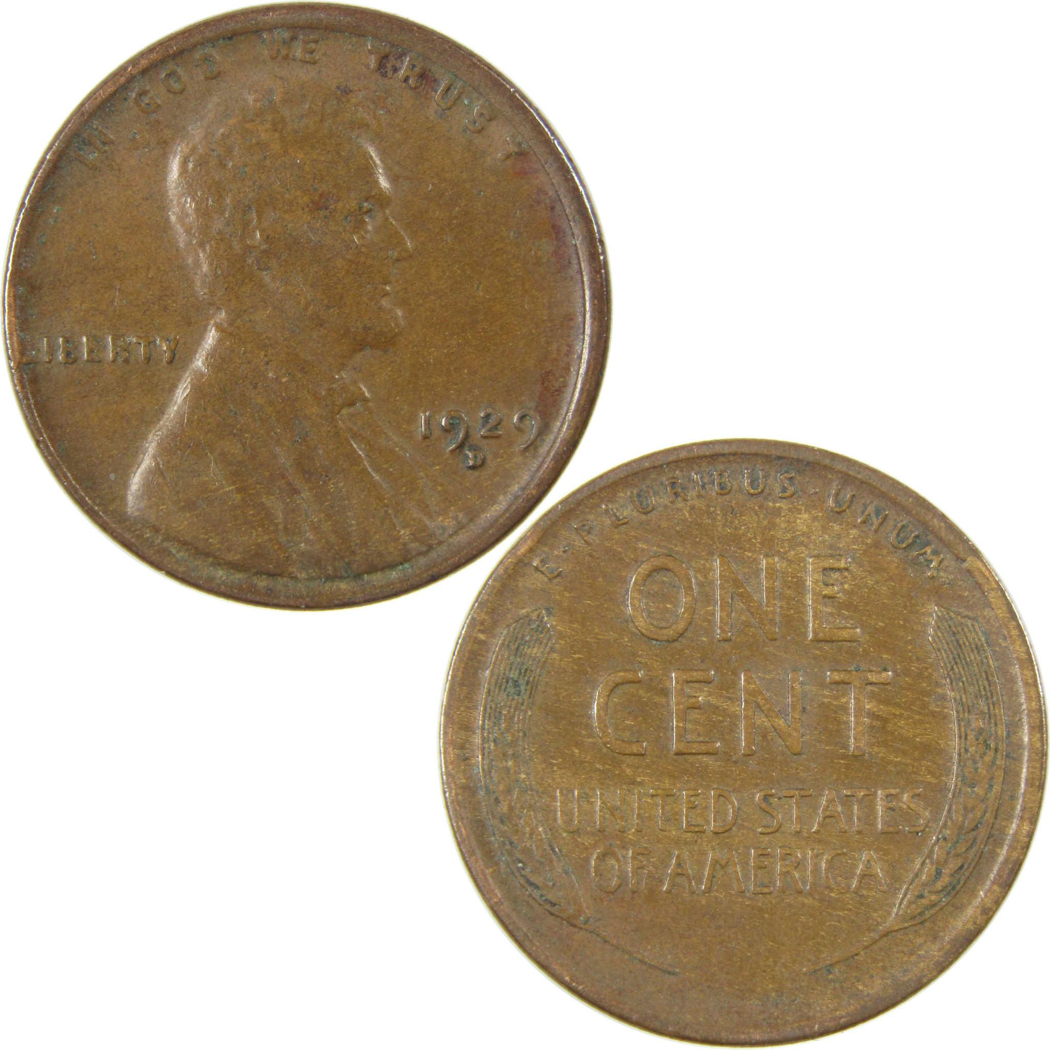 1929 D Lincoln Wheat Cent VF Very Fine Penny 1c Coin SKU:I27277