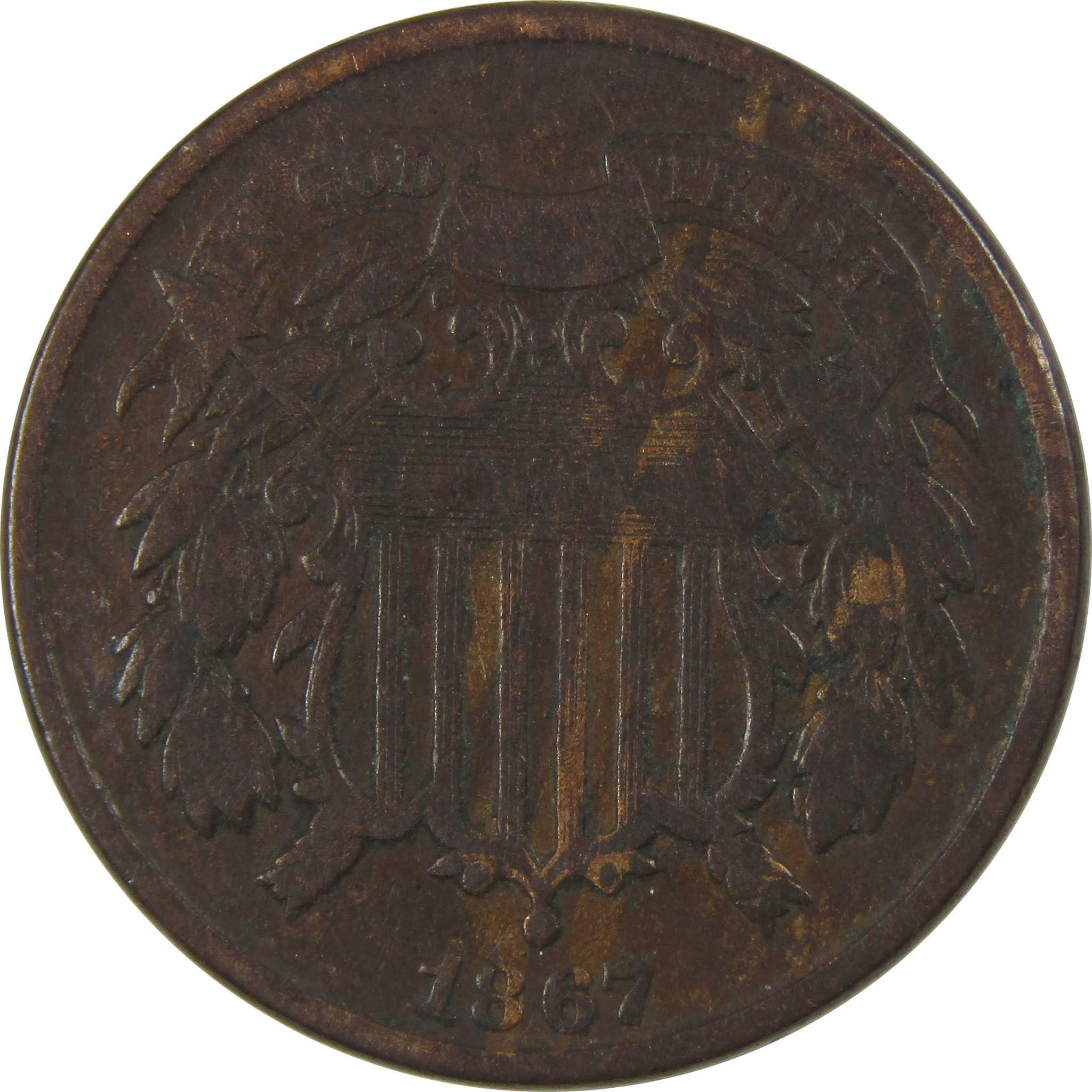1867 Two Cent Piece VG Very Good 2c Coin SKU:I23843
