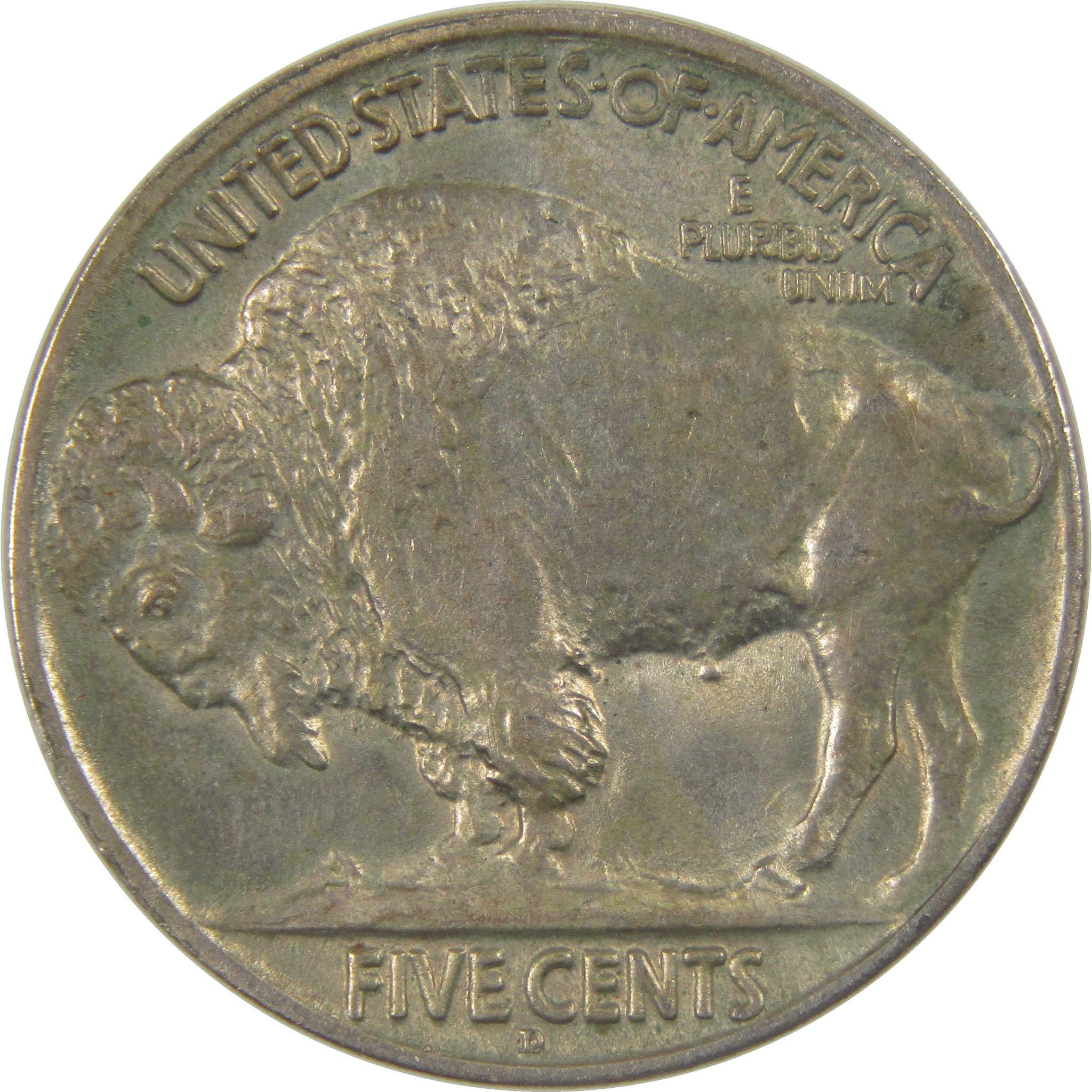 1918 D Indian Head Buffalo Nickel AU About Uncirculated 5c Coin