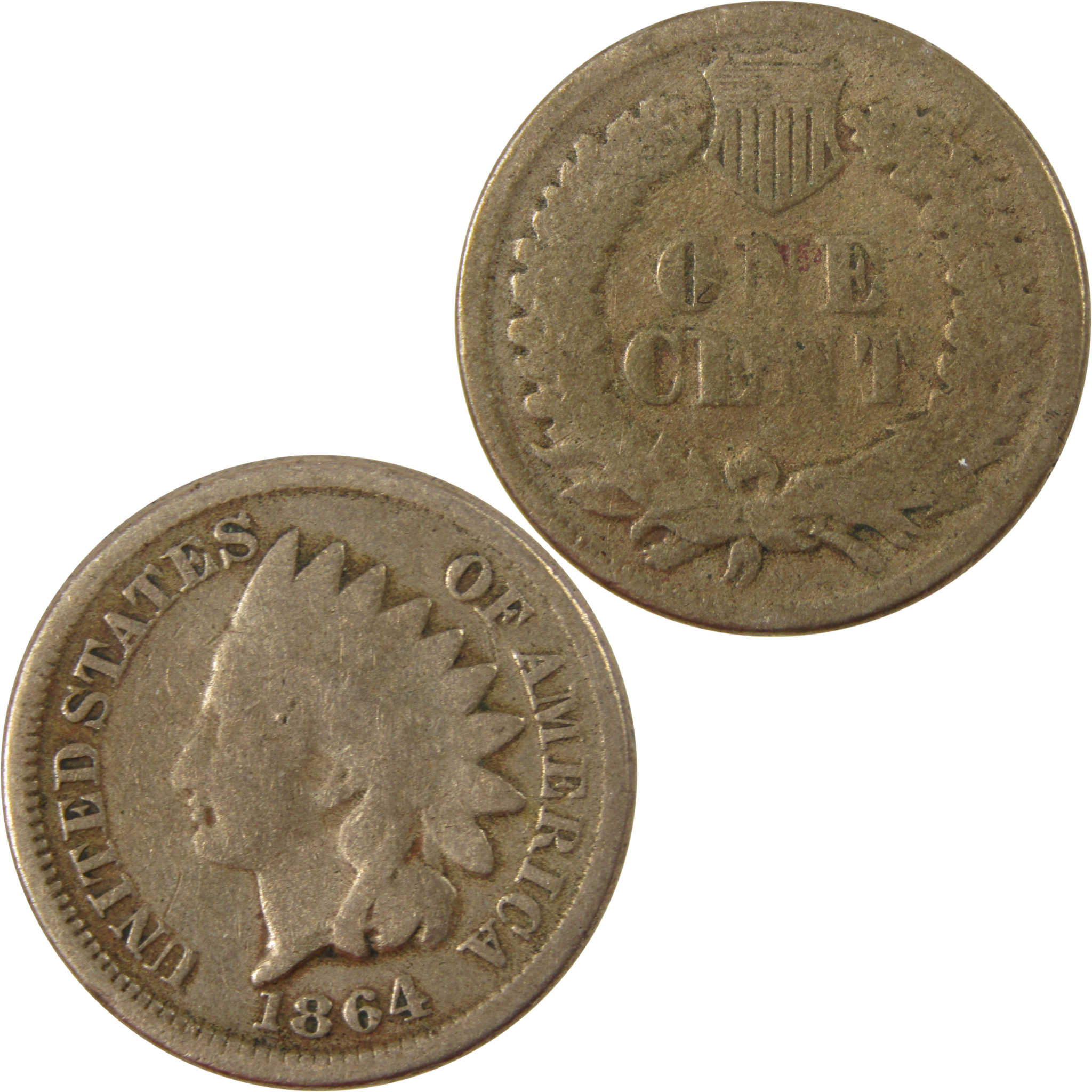 1864 Indian Head Copper-Nickel Cent G Good Details Penny SKU:CP1222