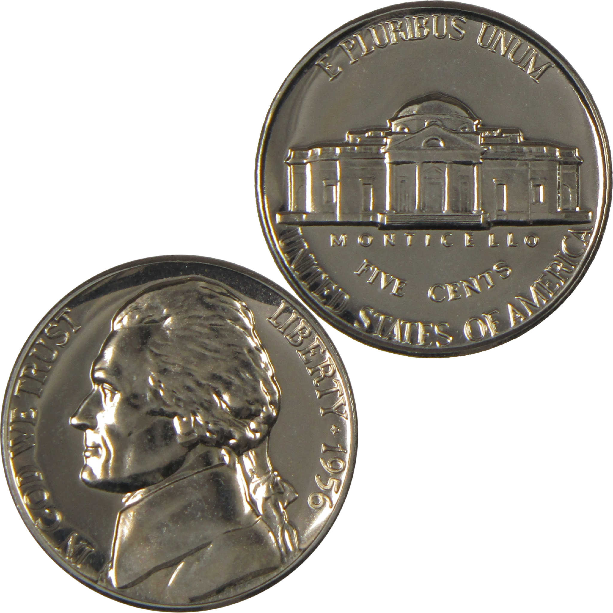 1956 Jefferson Nickel Choice Proof 5c Coin