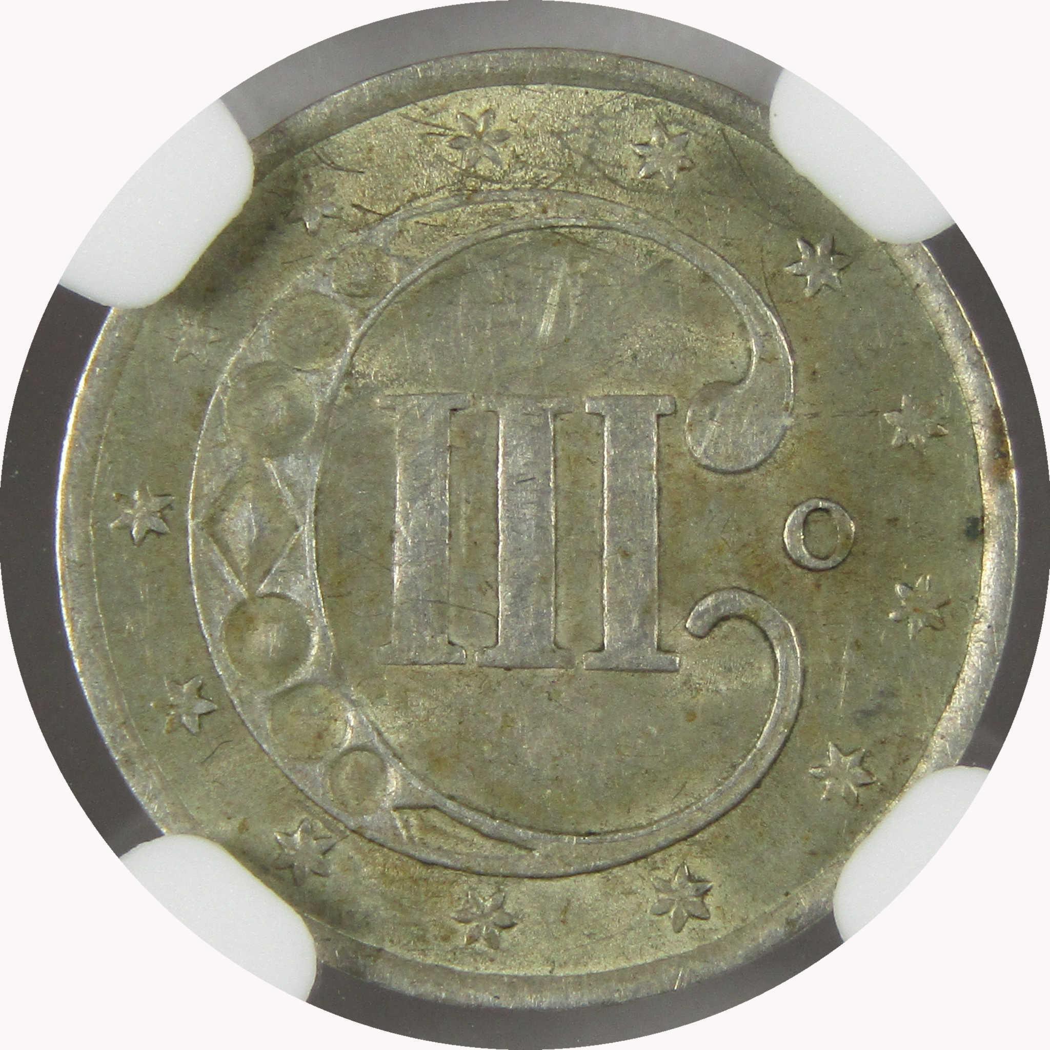 1851 O Silver Three Cent Piece AU 55 NGC Trime 3c Coin Collectible