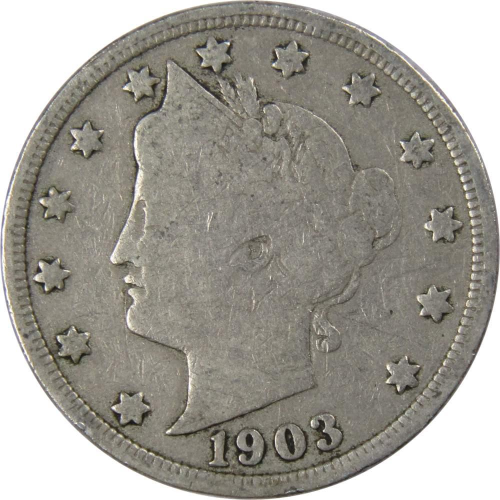 1903 Liberty Head V Nickel G Good 5c Coin Collectible