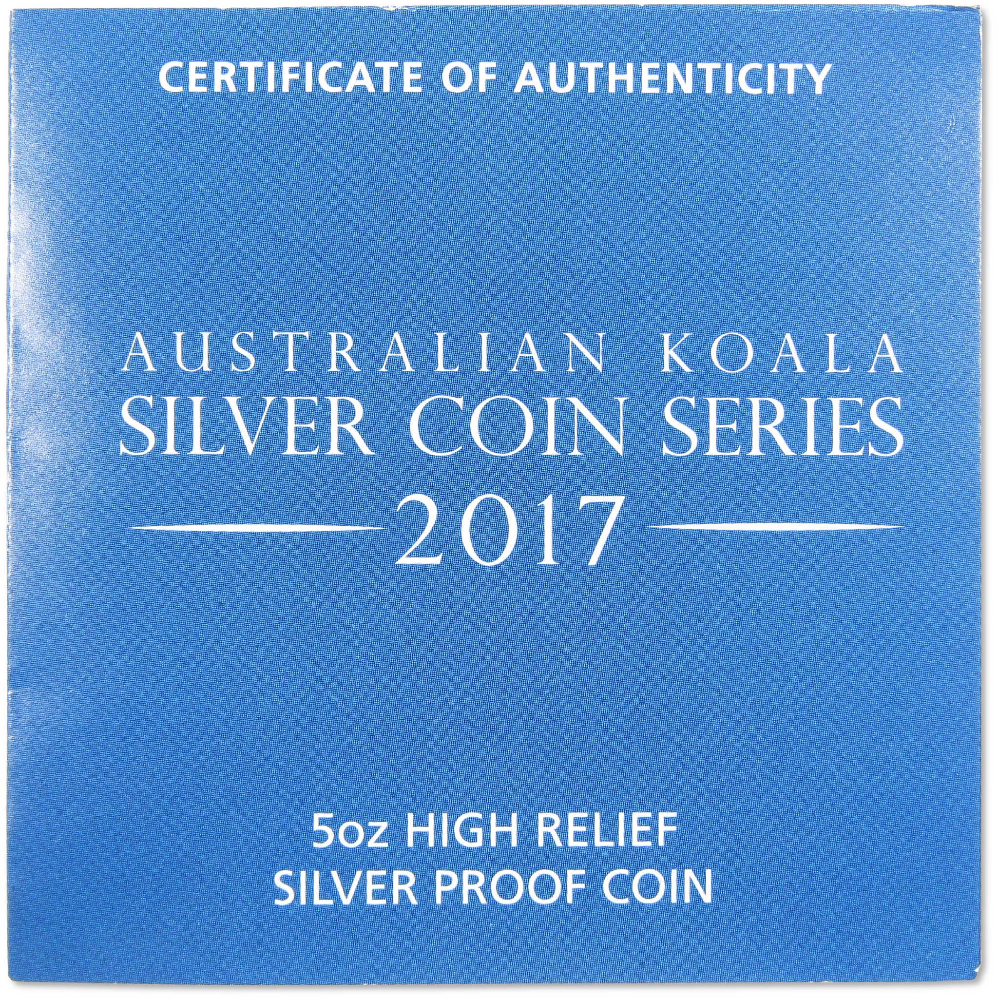 2017 Australian $8 Koala 5 oz Silver PF 70 UCAM NGC Proof SKU:CPC9663