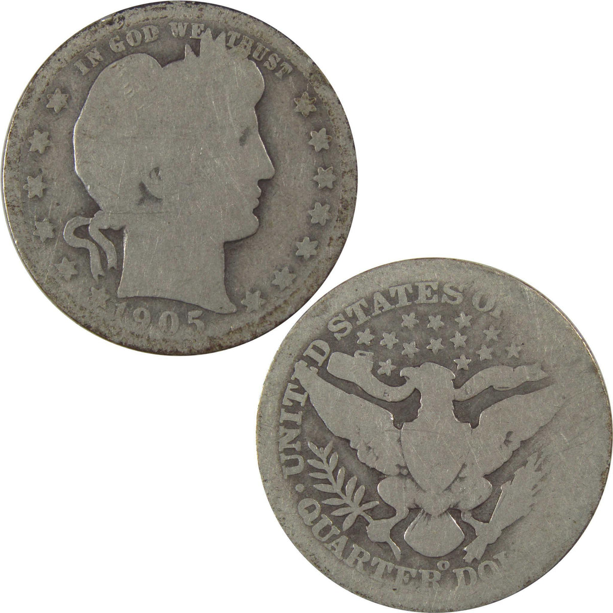 1905 O Barber Silver Quarter AG About Good 25c Coin SKU:I24493