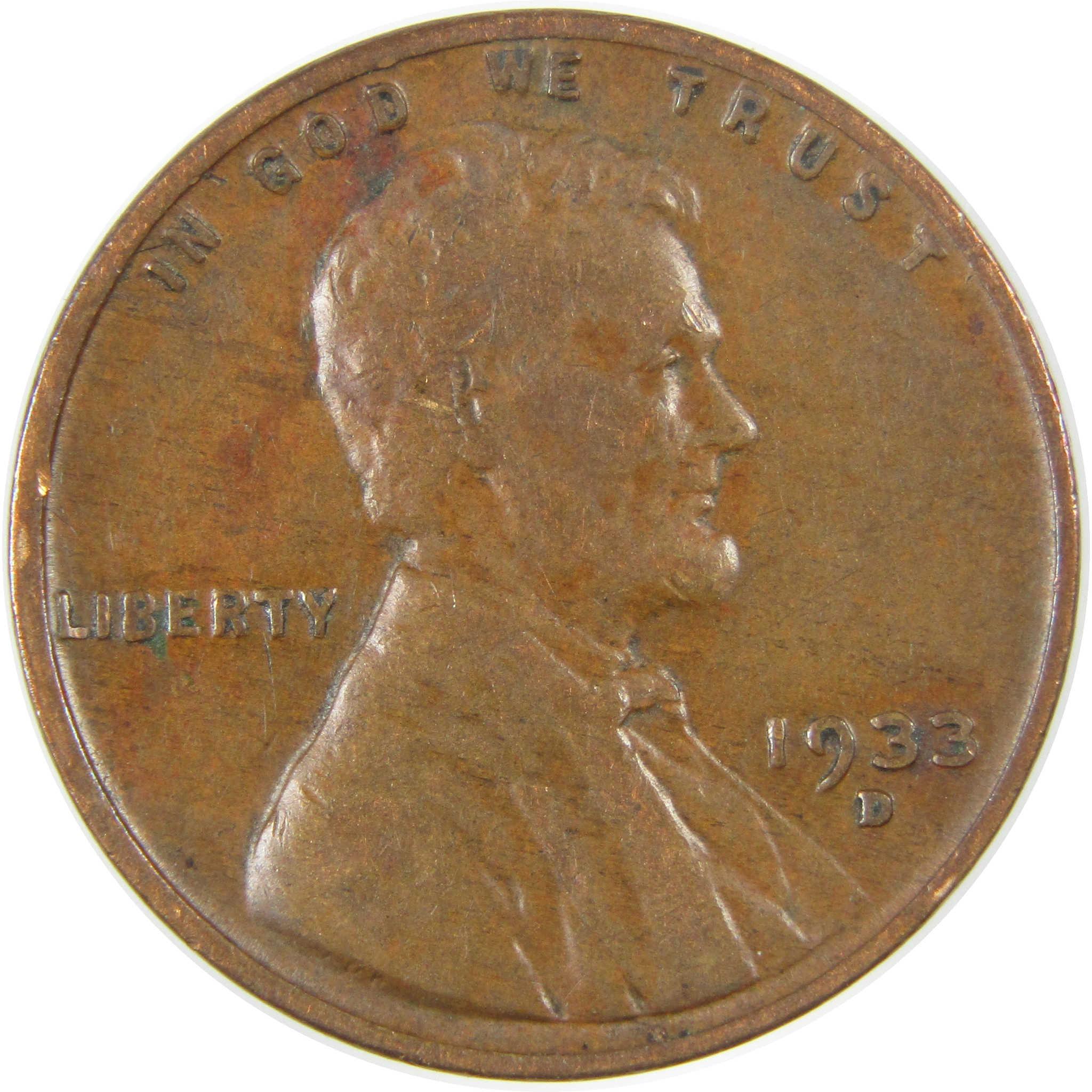 1933 D Lincoln Wheat Cent VF Very Fine Penny 1c Coin SKU:I27286