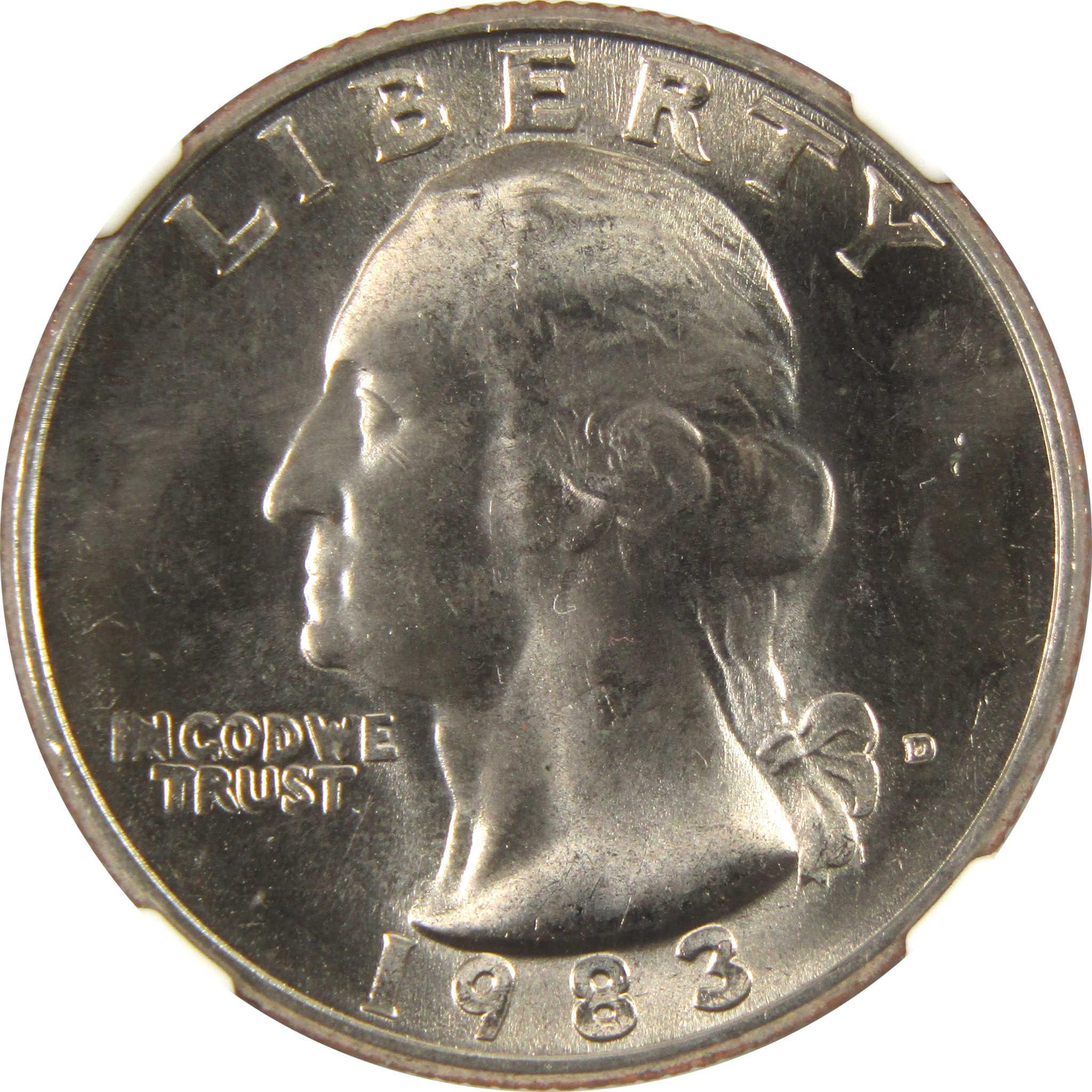 1983 D Washington Quarter MS 67 NGC Clad 25c Uncirculated SKU:I9565
