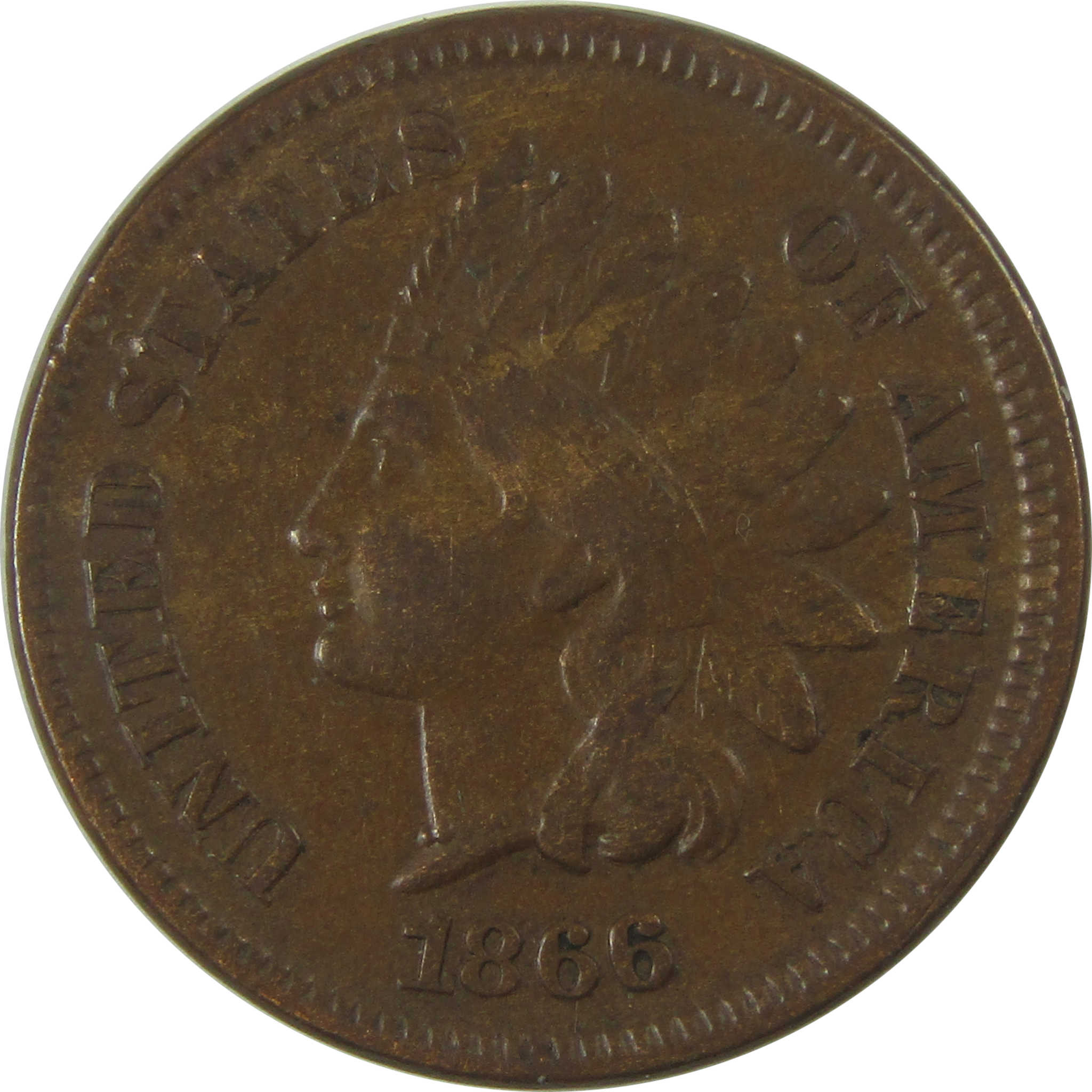 1866 Indian Head Cent XF EF Extremely Fine Details Penny SKU:I20004