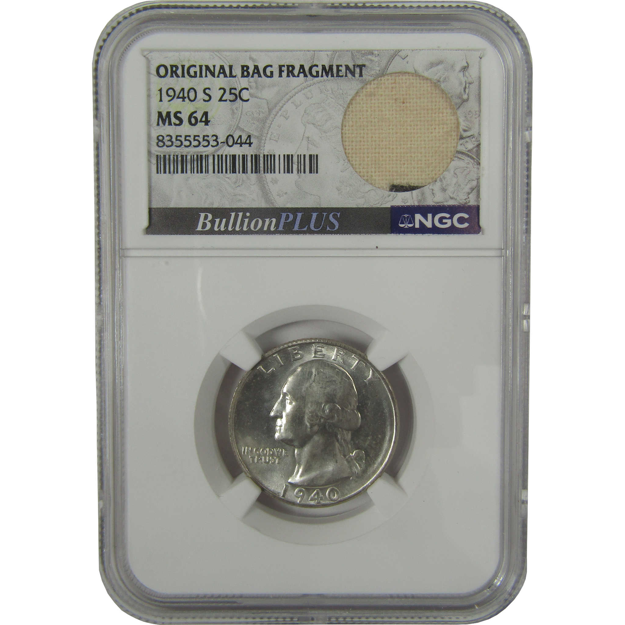 1940 S Washington Quarter MS 64 NGC Original Bag Fragment SKU:I22608