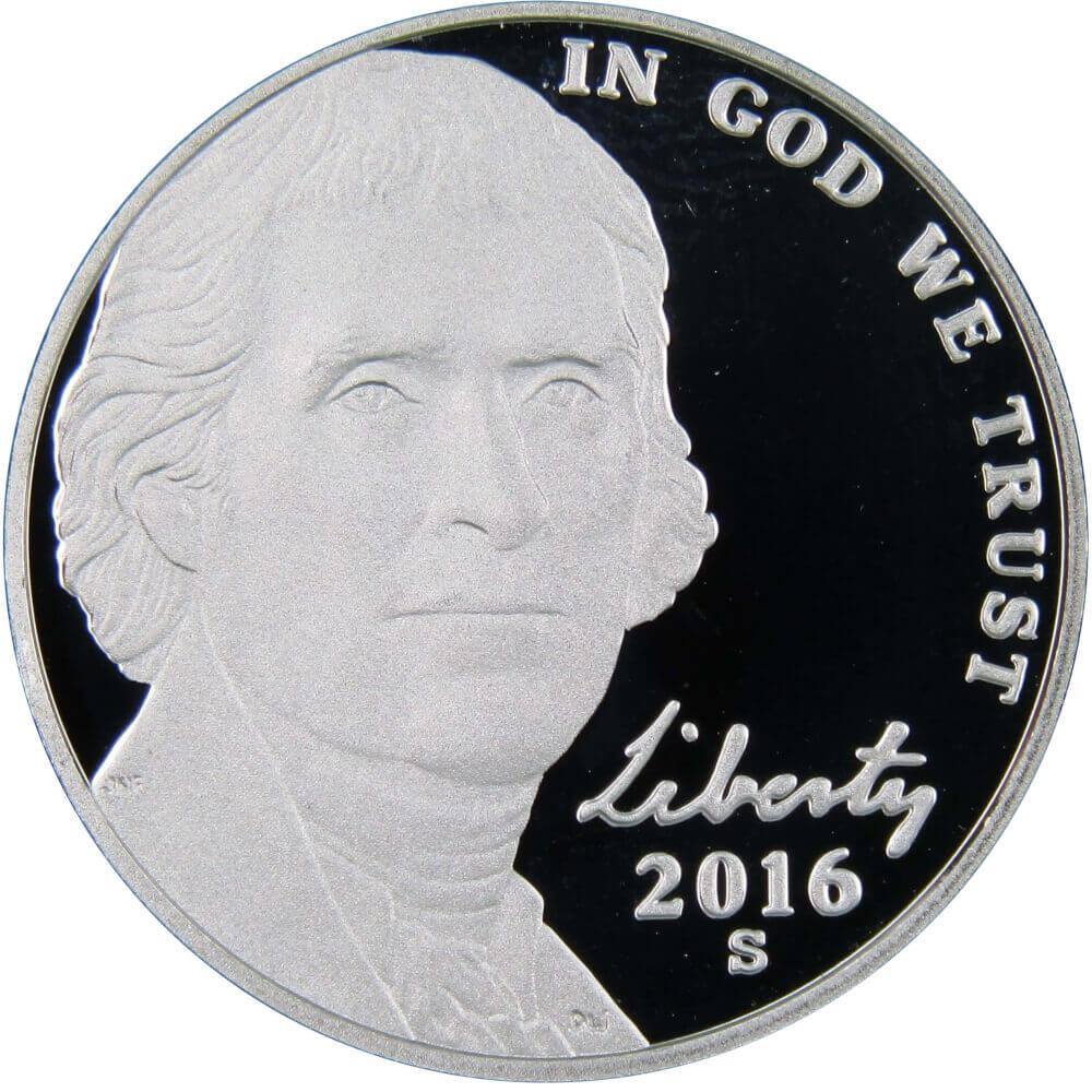 2016 S Jefferson Nickel Proof 5c Coin Collectible
