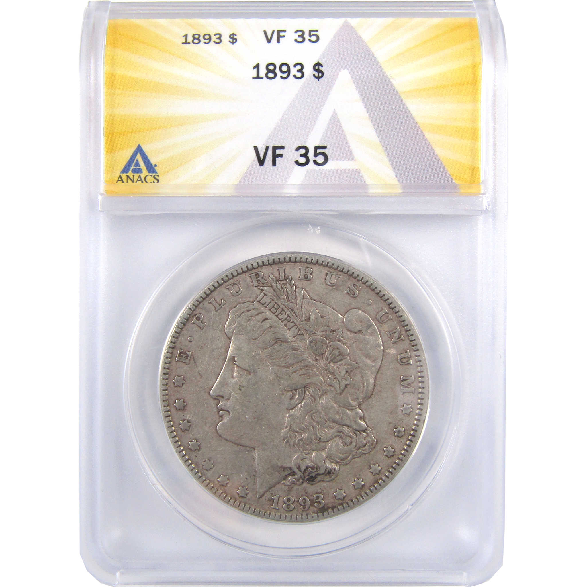 1893 Morgan Dollar VF 35 ANACS Silver $1 Coin SKU:I18653 - Morgan coin - Morgan silver dollar - Morgan silver dollar for sale - Profile Coins & Collectibles