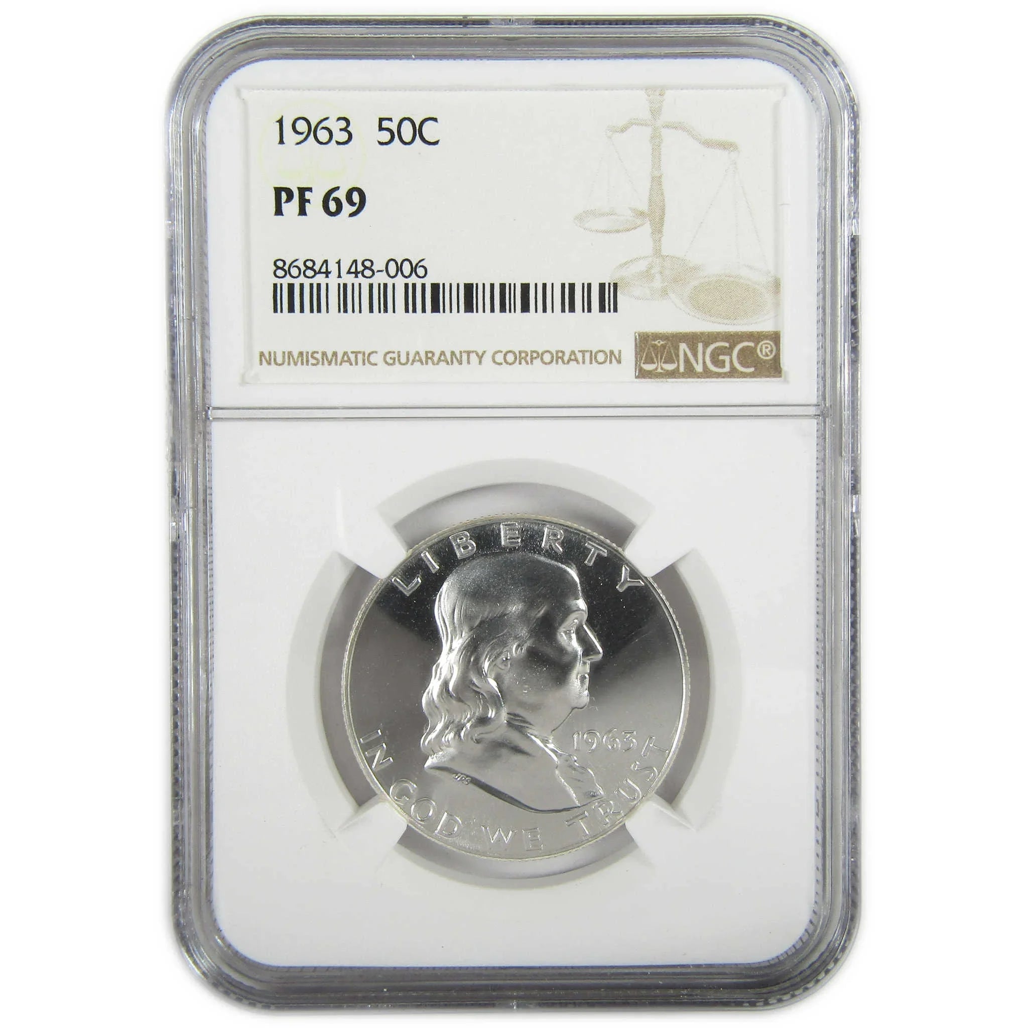 1963 Franklin Silver Half Dollar PF 69 NGC Proof 50c Coin SKU:I27441