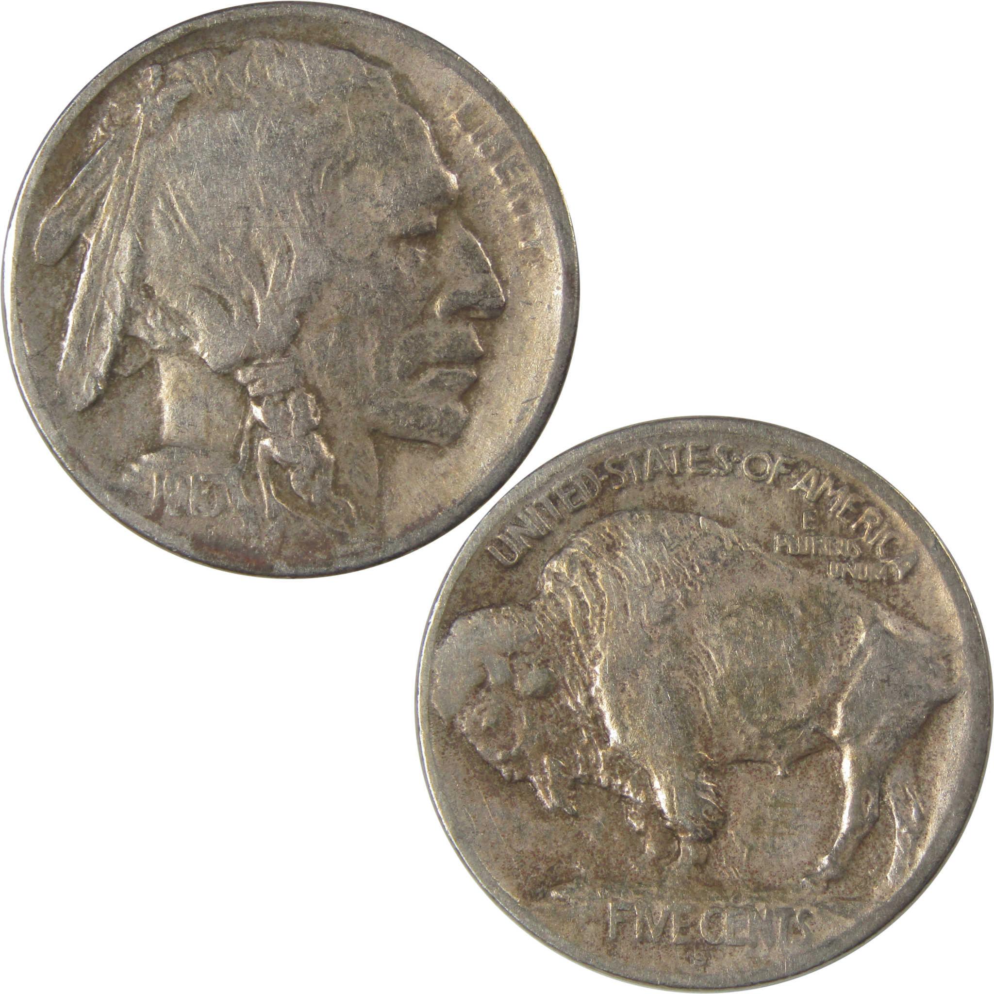 1913 S Type 1 Indian Head Buffalo Nickel F Fine Details SKU:I22918