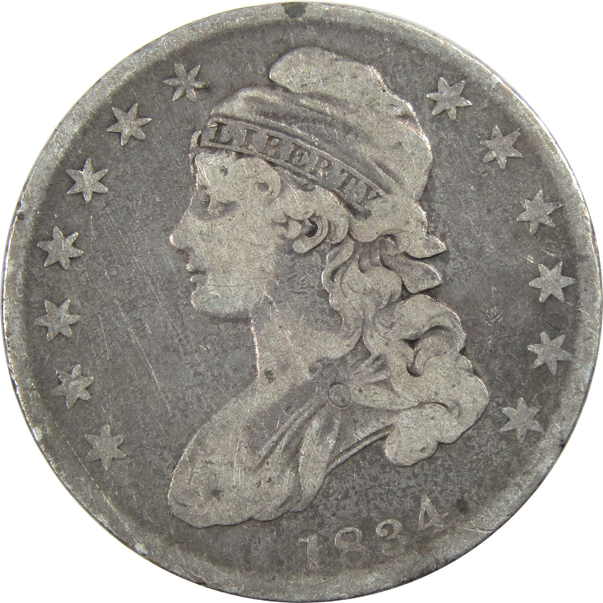 1834 Small Date & Letters Capped Bust Half Dollar AG Silver SKU:I11747