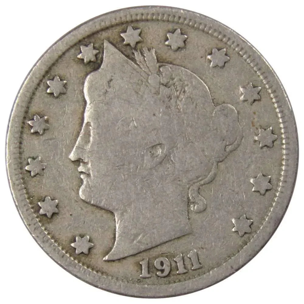 1911 Liberty Head V Nickel VG Very Good 5c Coin Collectible