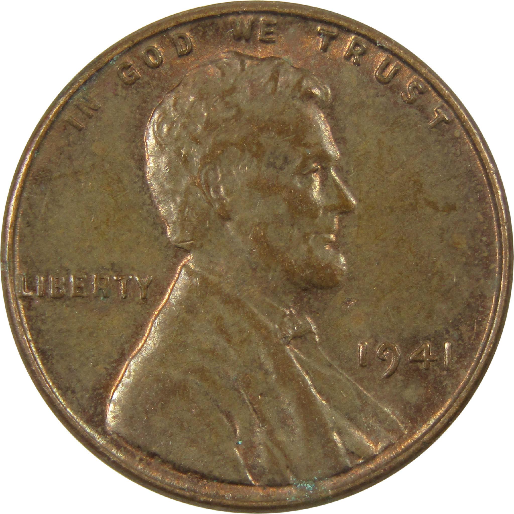 1941 Lincoln Wheat Cent AU About Uncirculated Penny 1c Coin