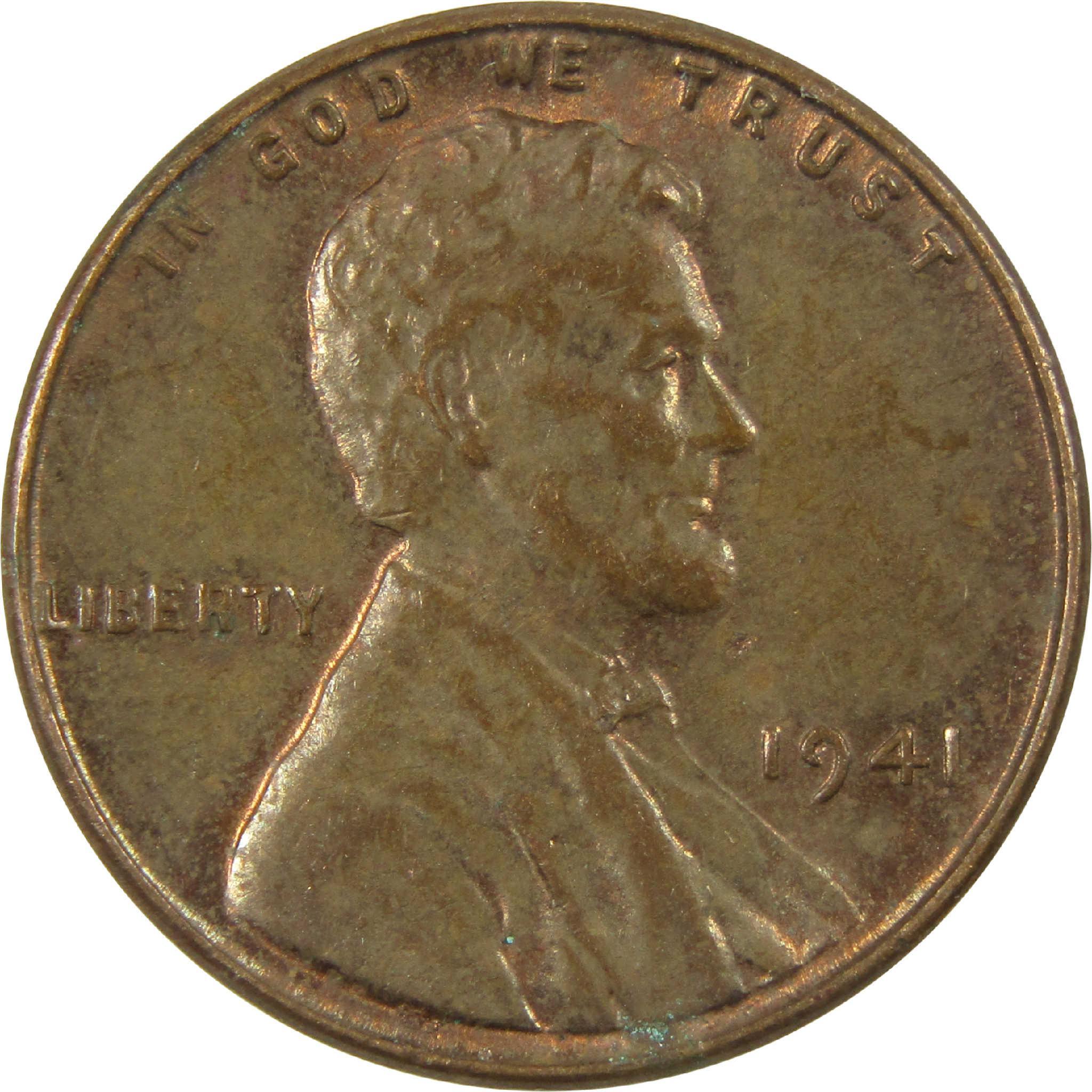 1941 Lincoln Wheat Cent AU About Uncirculated Penny 1c Coin